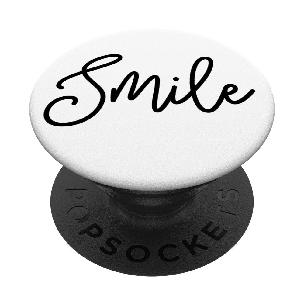 Motivational Quote PopSockets PopGrip - Swappable Phone & Tablet Grip with 'Smile' Design | Perfect for Daily Use, Work, and Travel Accessories
