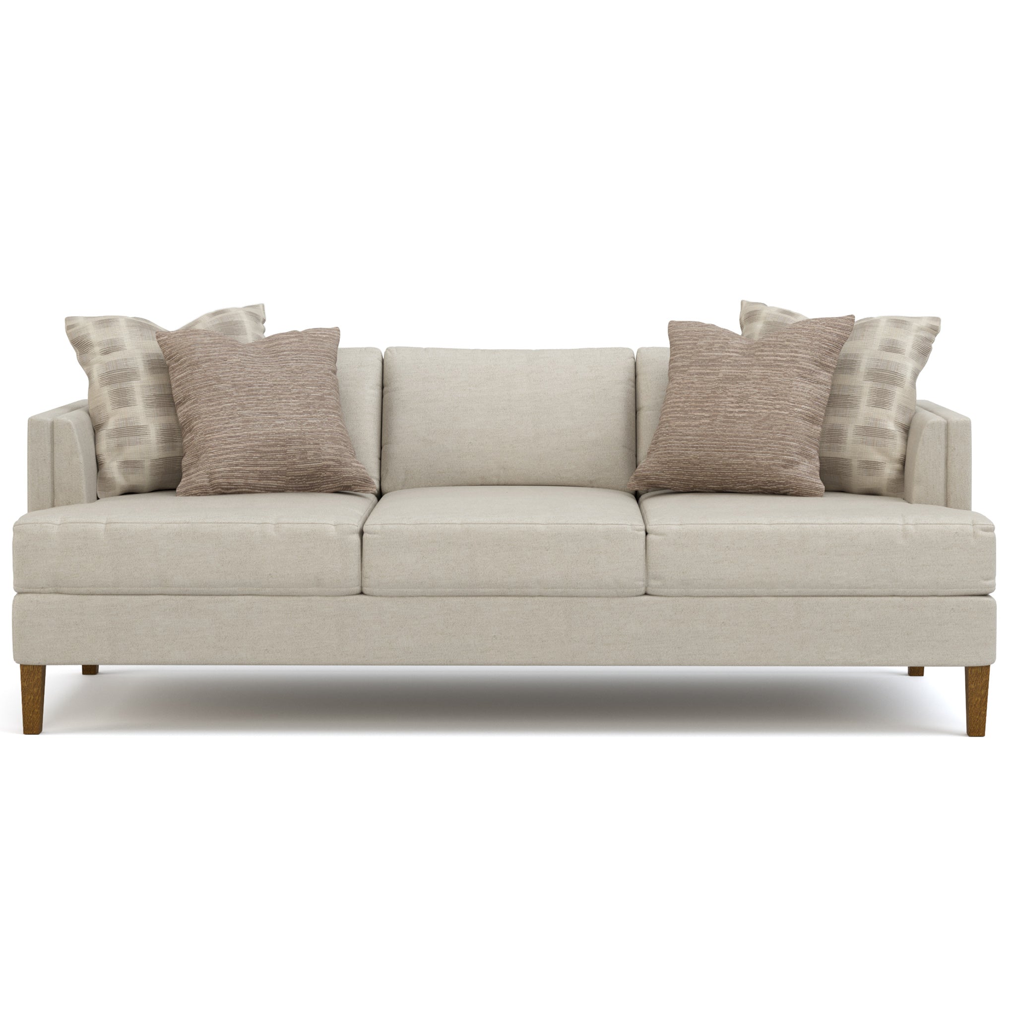 Luxury Surrey Hills Three-Seat Tuxedo Arm Sofa - Modern Upholstered Living Room Furniture for Home & Office Use