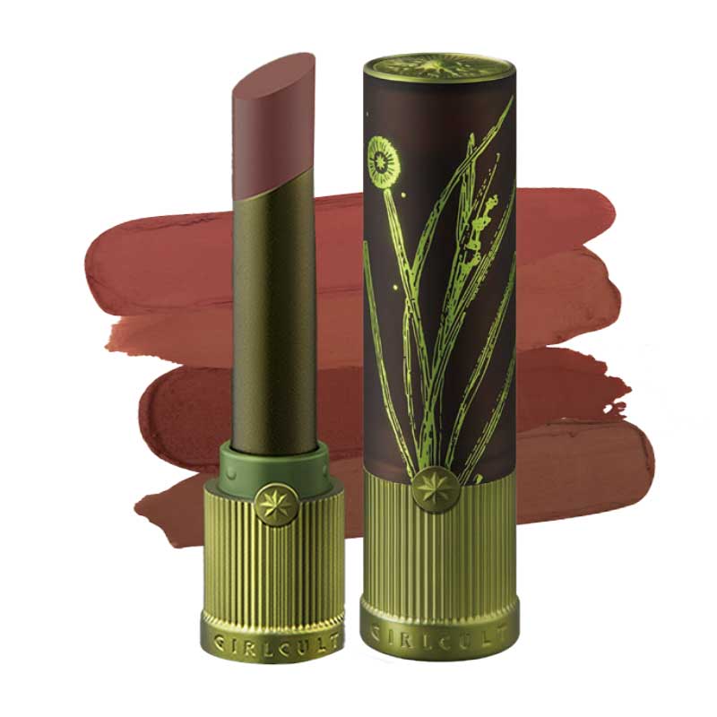 GIRLCULT Herbal Compendium Series Love Whisper Lipstick - Vegan & Moisturizing Matte Lip Color for Women, Long-Lasting & Non-Drying, Perfect for Date Night & Everyday Wear