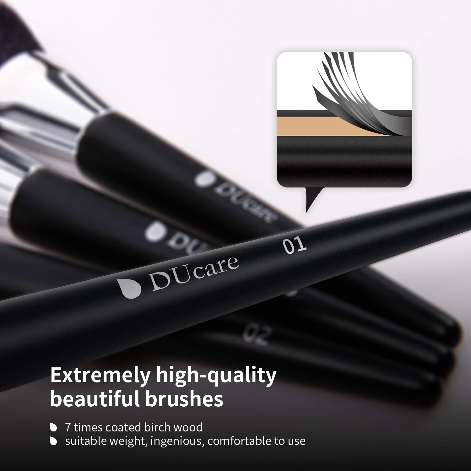 DUcare 32Pcs Professional Makeup Brush Set - Premium Synthetic Kabuki Foundation, Blending, Powder, Blush & Eyeshadow Brushes - Perfect Christmas Gift for Makeup Lovers & Professionals (Home Use, Travel, Salon)