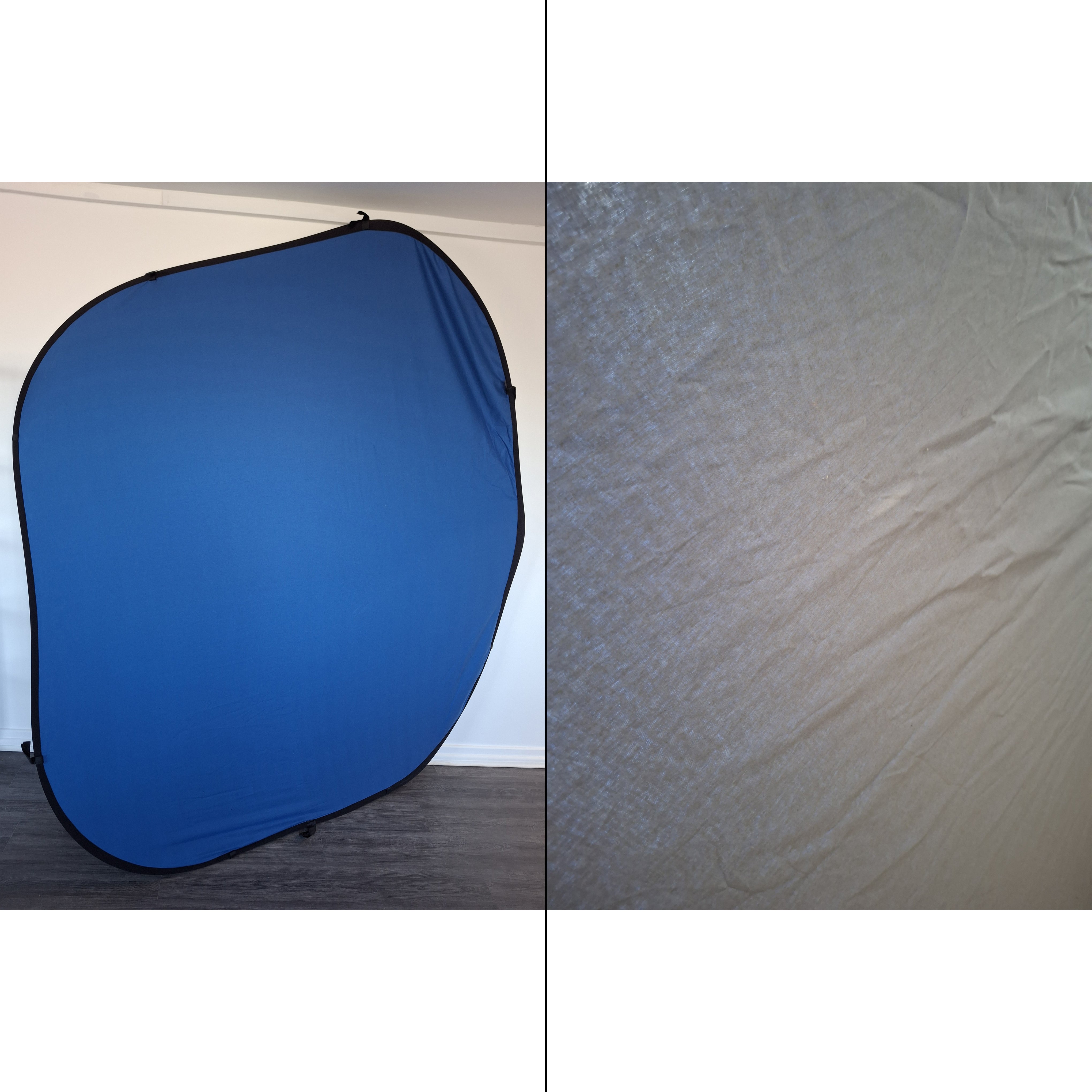 Dual-Sided Collapsible 2x2.3m Photography Background Board - Blue & Grey for Studio, YouTube Videos & Product Photography