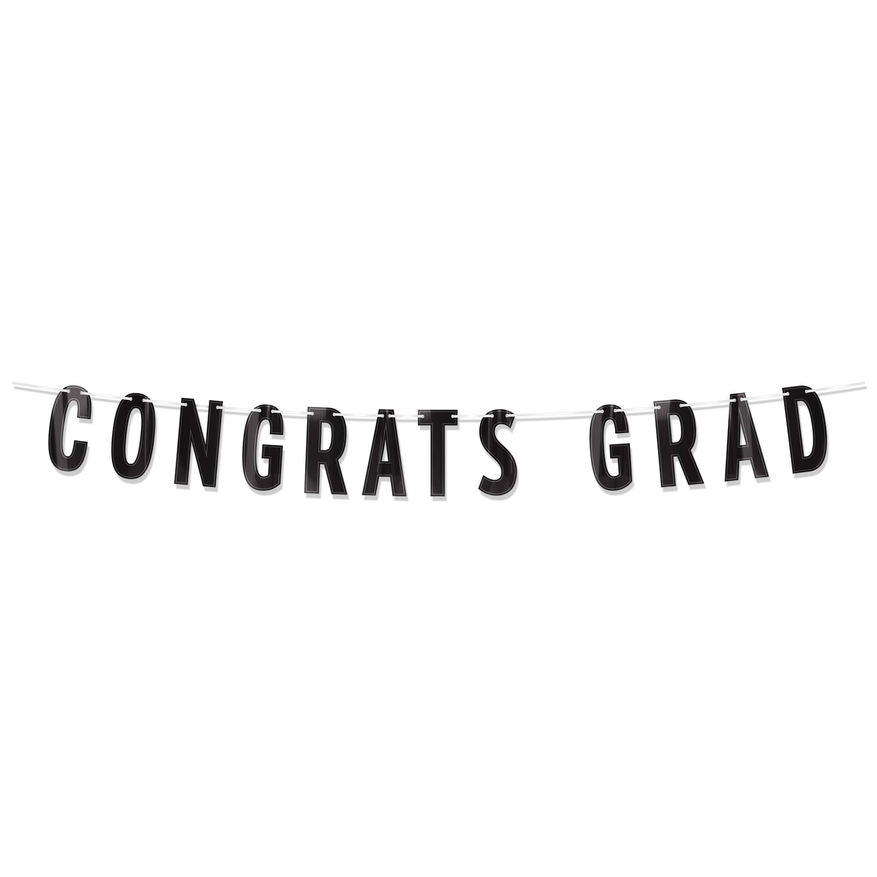12 Pack Beistle Black Foil Graduation Streamers - Congratulations Grad Party Decorations for Graduation Ceremony, Party & School Events