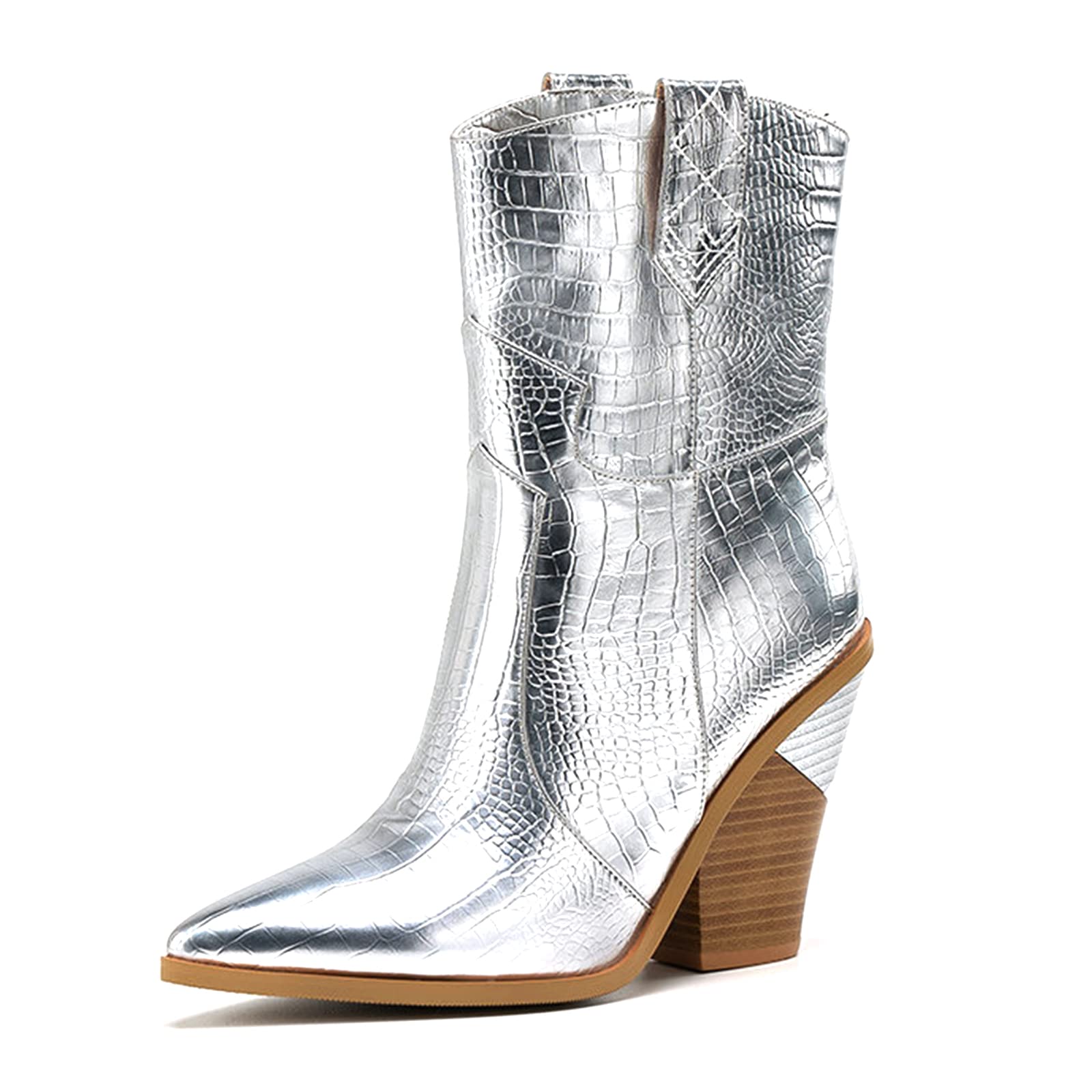 Yolkomo Women's Ankle Boots - Chunky Heel Western Cowgirl Boots | Stylish & Comfortable for Country Dancing, Rodeo Events & Everyday Fashion