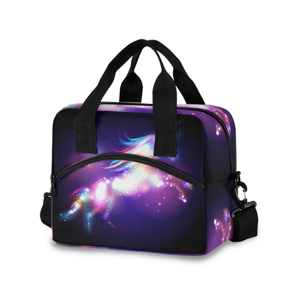 **Moudou Galaxy Unicorn Insulated Lunch Bag - Reusable Cooler Tote with Adjustable Shoulder Strap for Office, School, Picnic & Travel - Perfect for Kids & Adults**