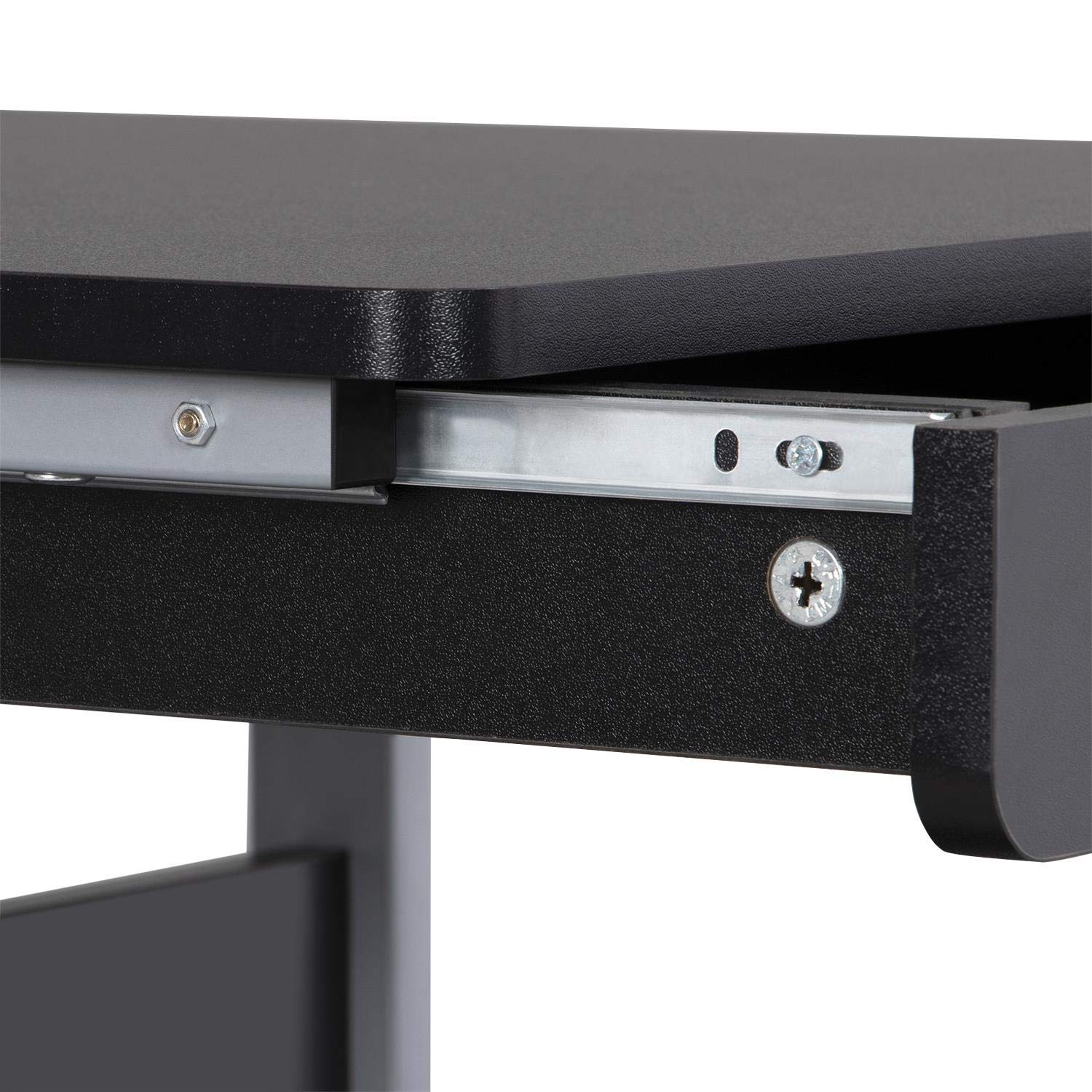 Topeakmart Mobile Compact Computer Desk Cart with Wheels - Small Space Workstation, Writing Desk with Drawers & Printer Shelf | Ideal for Home Office, Dorm Room, and Small Apartment Workspaces