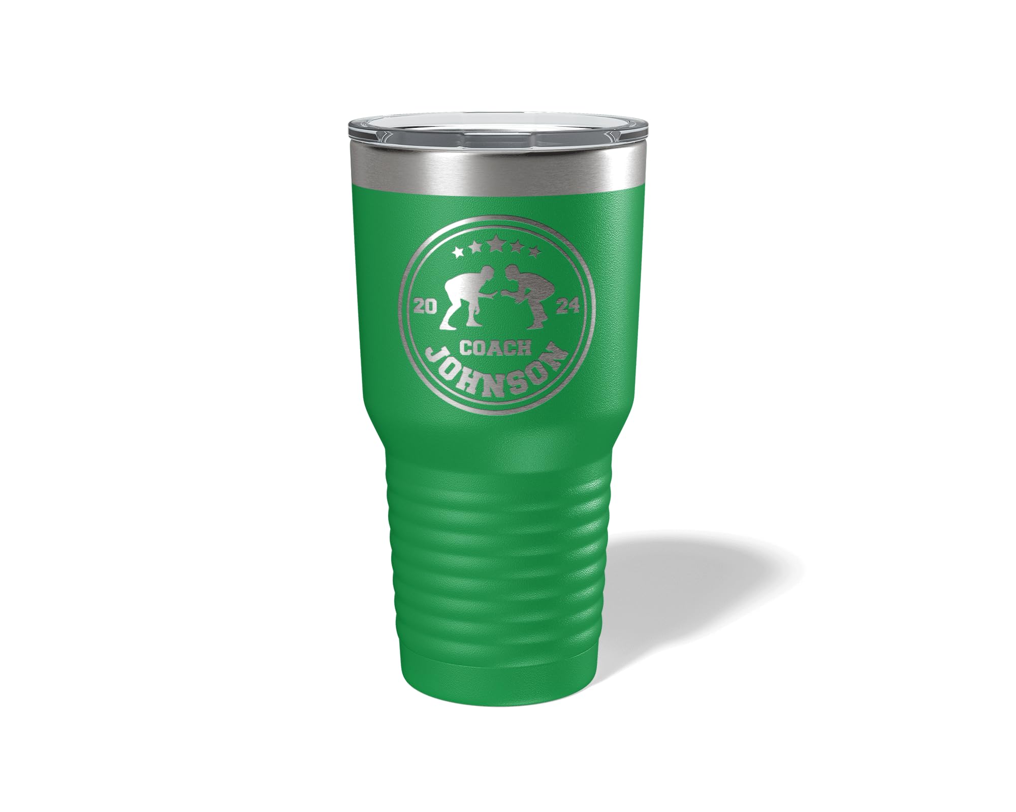 30oz Green Wrestling Coach Tumbler - Insulated Stainless Steel Beer Glass - Perfect Gift for Wrestling Coaches, Sports Enthusiasts - Great for Practice, Games, and Team Celebrations
