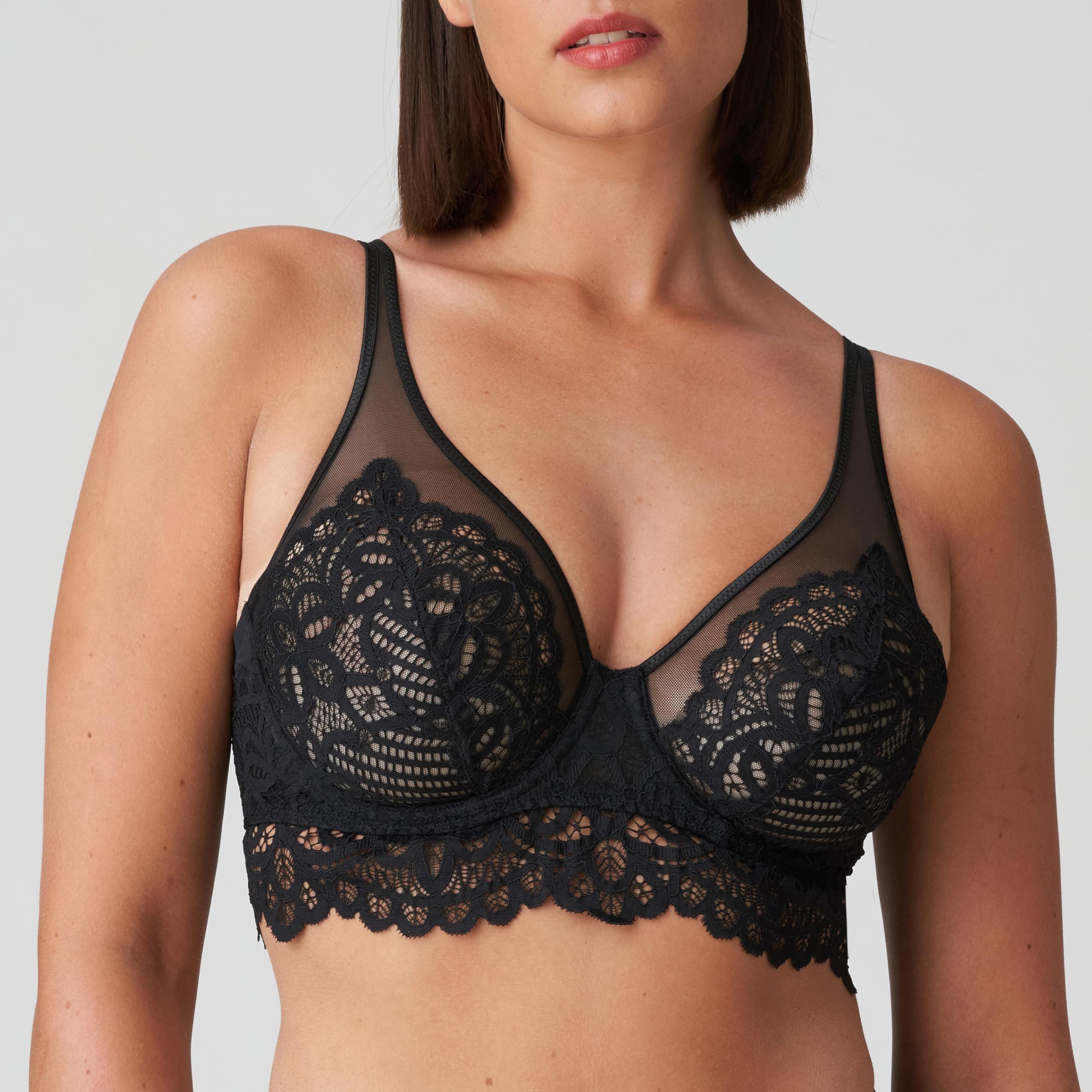 PrimaDonna First Night Plunge Longline Bra - Sexy Lace Underwire Push Up Bra for Women, Perfect for Date Night & Special Occasions