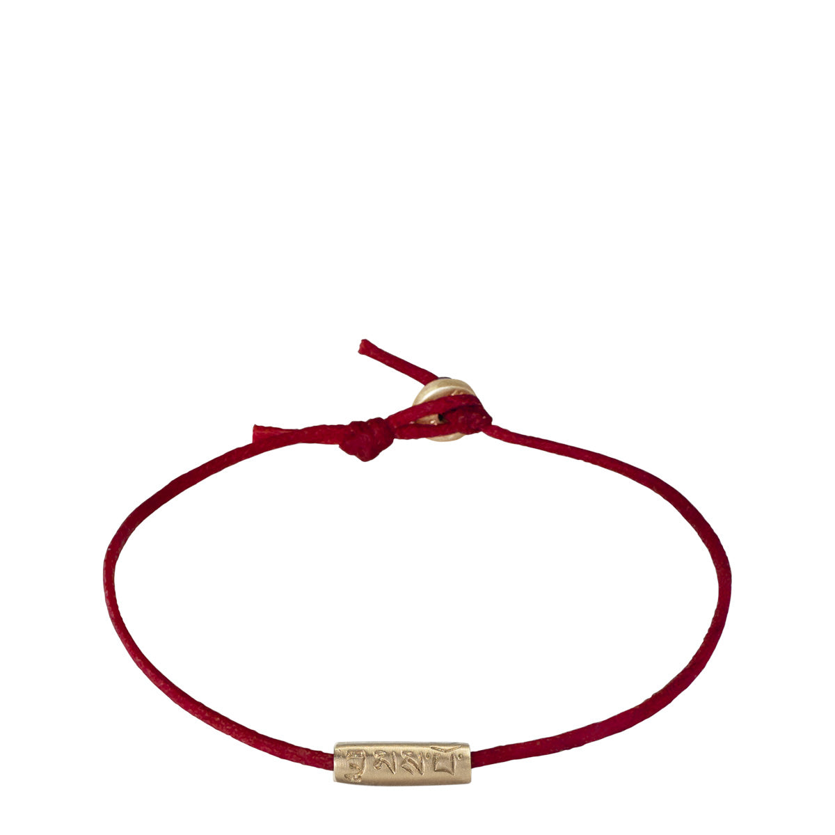 10K Gold Tibetan Love Knot Tube Bead Bracelet for Men - Adjustable Red Cord Bracelet for Couples, Friendship & Spiritual Gifts