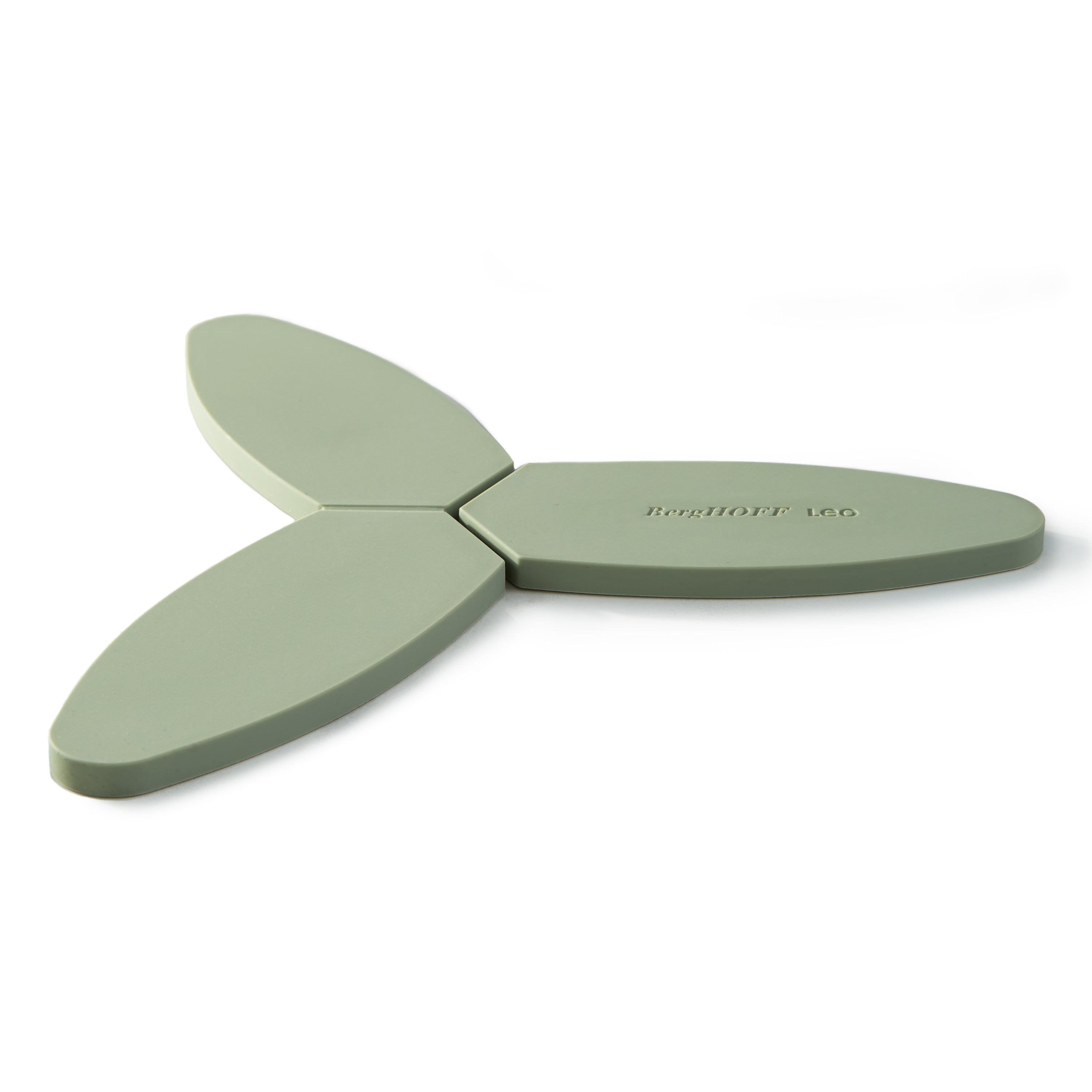 BergHOFF Leo Balance Silicone Foldable and Magnetic Trivet 9.5 Inch - Heat Resistant Hot Pad for Pots and Pans, Sage Green - Perfect for Kitchen Countertops, Dining Tables, and Outdoor Cooking