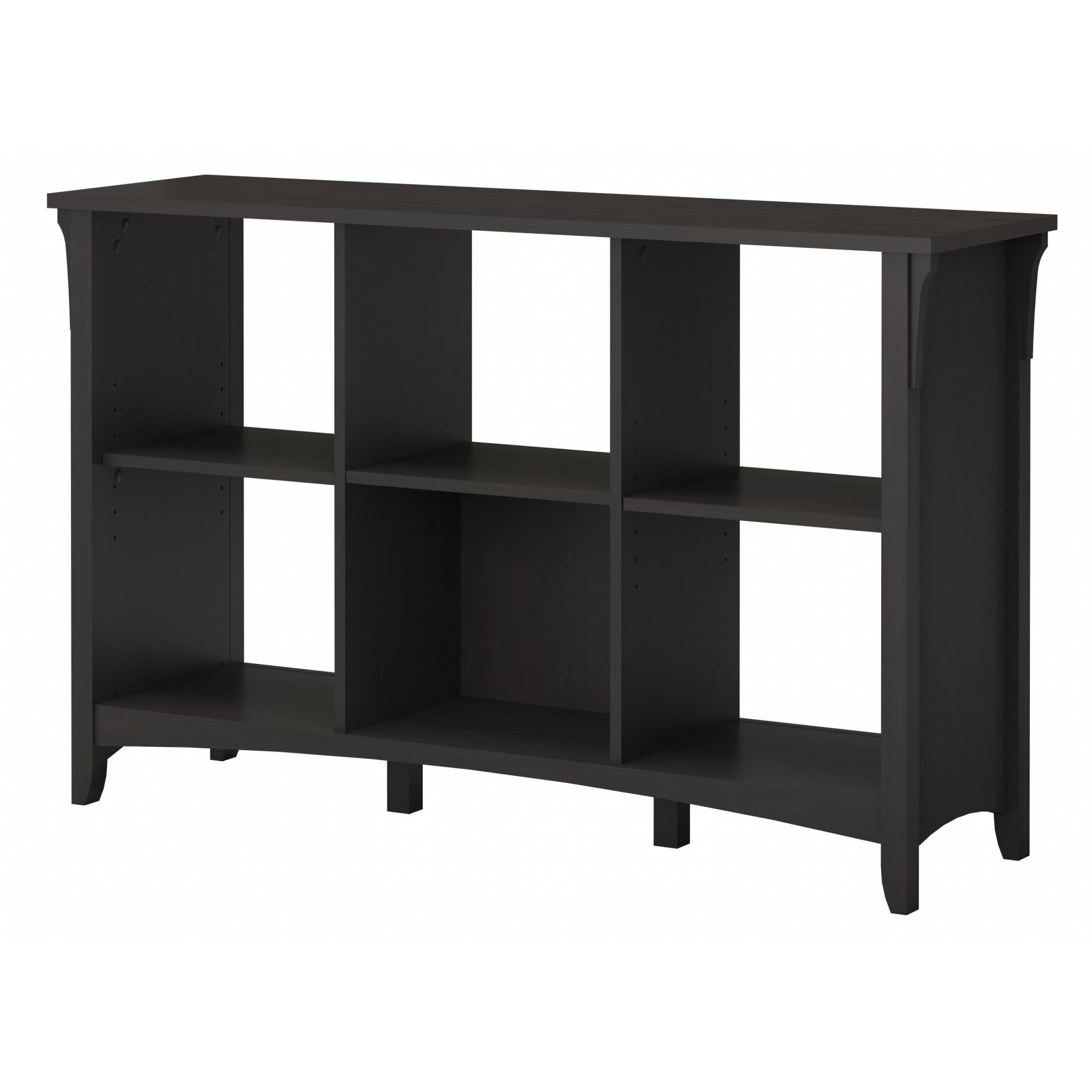 Bush Furniture Salinas 6-Cube Office Storage Solution - Vintage Black Open Shelving Organizer for Books, Supplies & Home Office Accessories | Perfect for Small Spaces, Dorm Rooms & Workspaces