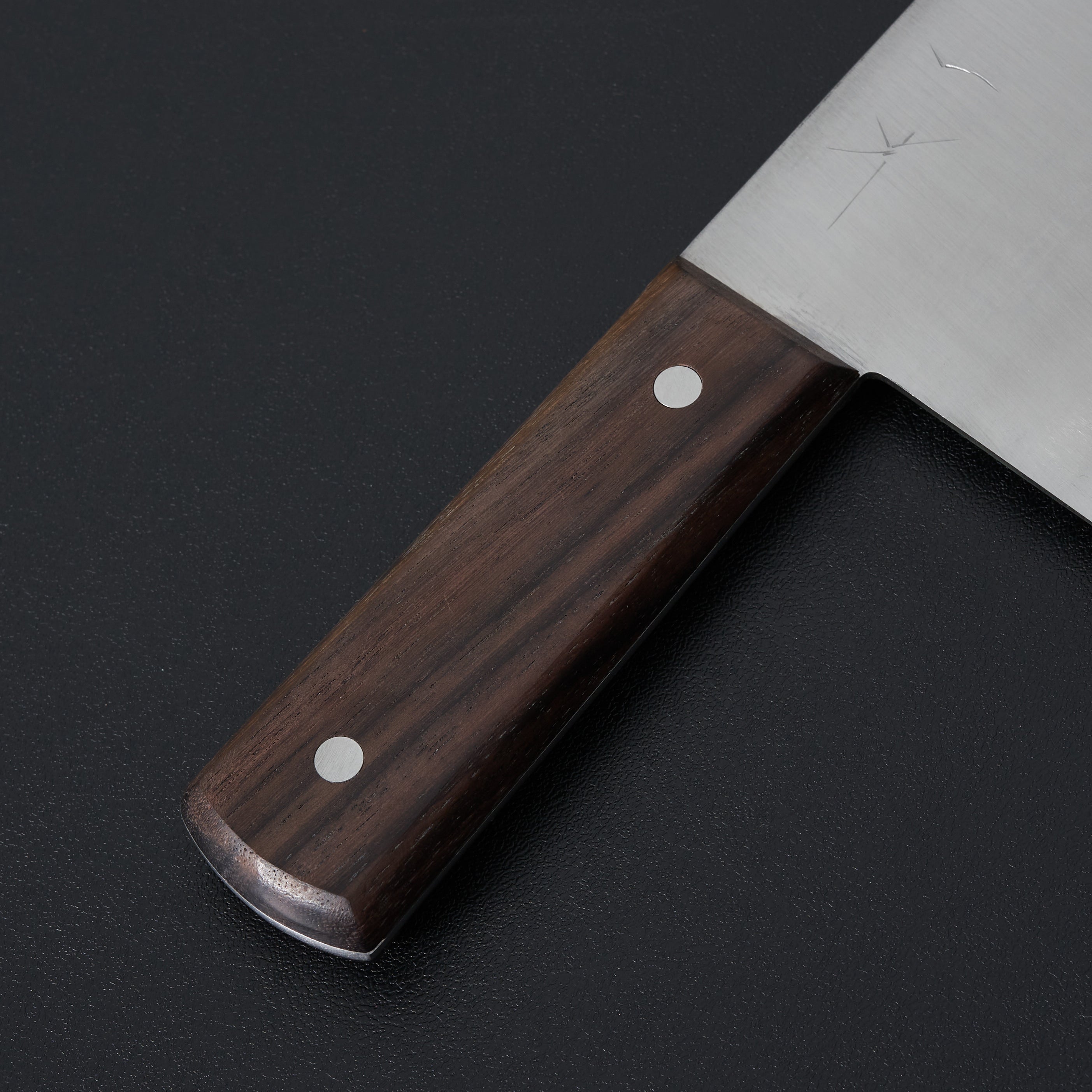 Hitohira Nihonko Carbon Steel Chinese Chef Cleaver Knife 220mm with Rosewood Handle - Professional Kitchen Tool for Slicing, Dicing & Chopping Vegetables, Meat & Herbs