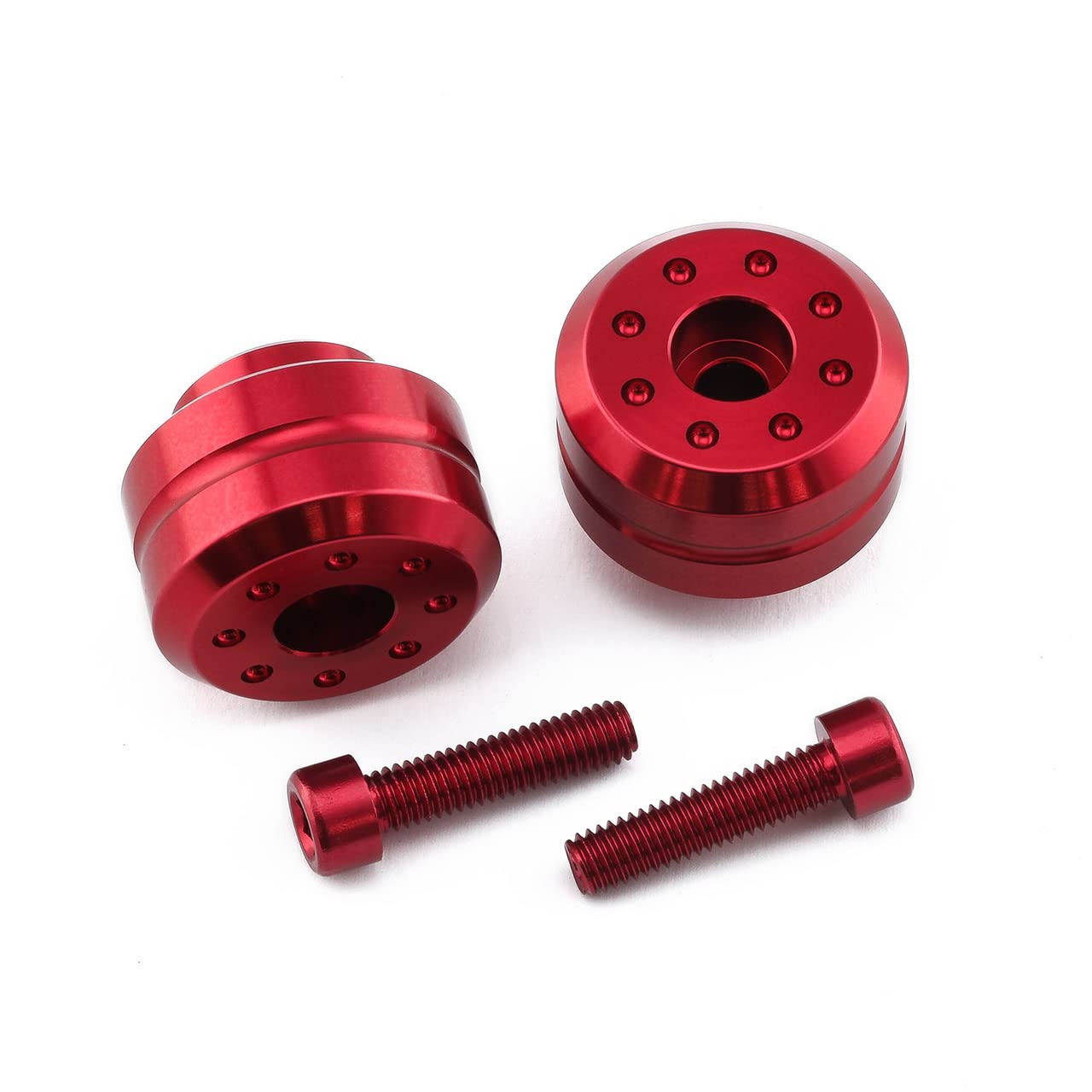 Premium Aluminum Bar Ends for Yamaha Motorcycles - 10-Pair Set (Red) - Enhance Grip & Style for Cruisers, Touring & Sport Bikes