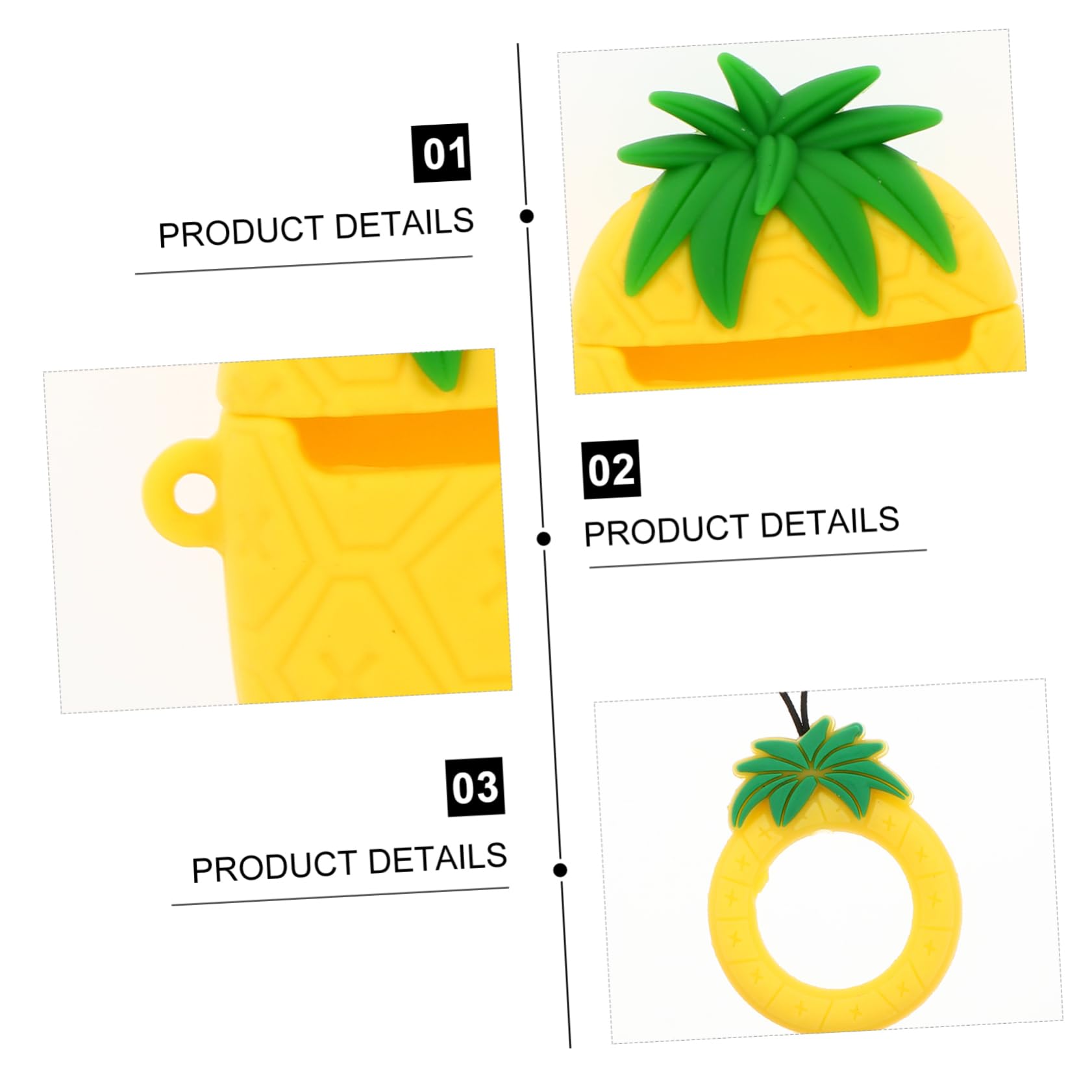 Mikikit Universal Travel Storage Box - 1pc Pineapple Design Earphone Case for AirPods, Earbuds & Accessories | Compact Organizer for Travel, Office & Daily Use