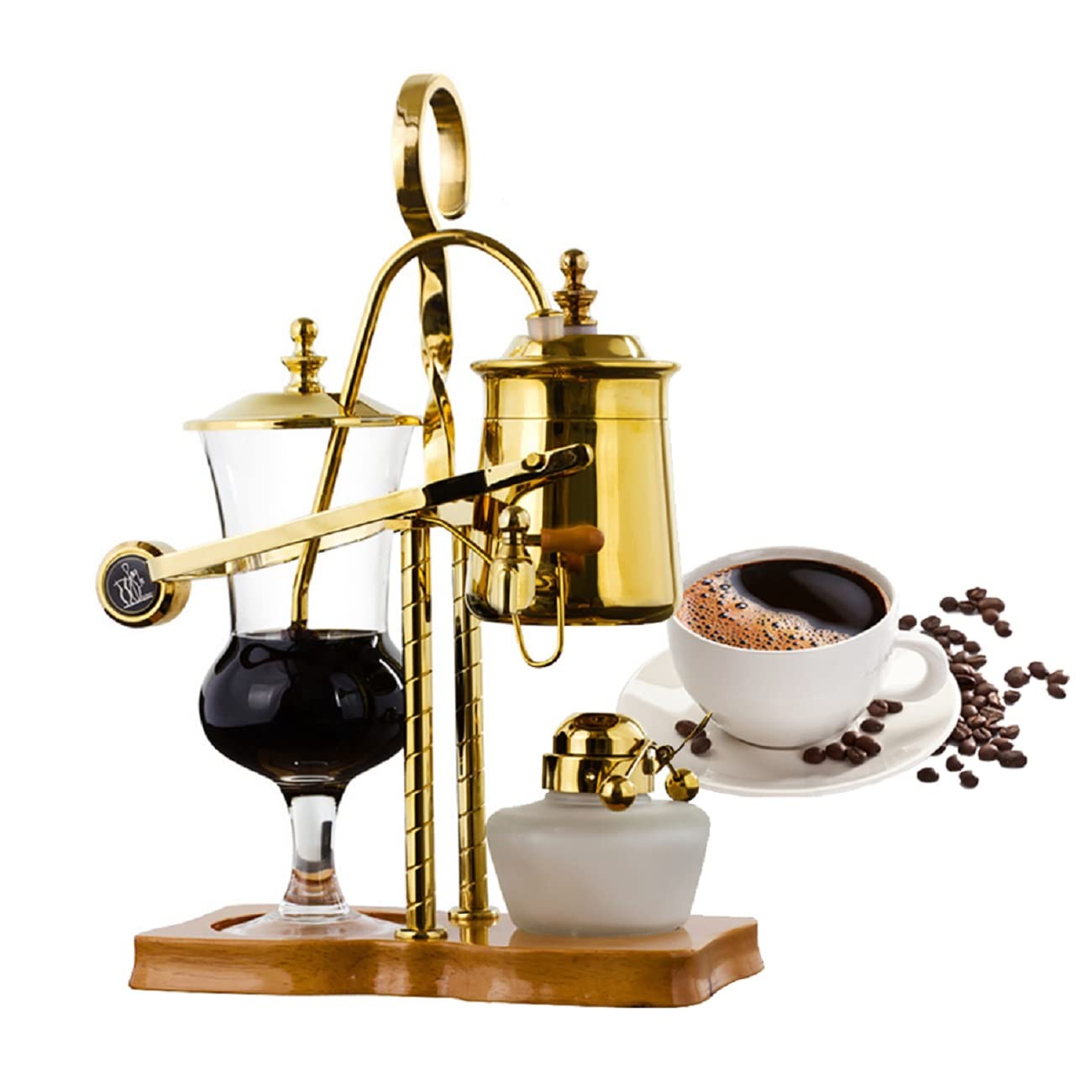 Premium Belgian Vintage Balance Syphon Coffee Maker - 400ml/15oz Luxury Stovetop Brewer with Reusable Filter, Retro Handle & Gold Finish - Perfect for Home Baristas, Coffee Enthusiasts & Gift Giving (Brews 4-5 Cups) | Ideal for Slow Morning Rituals, Dinner Parties & Cozy Cafés