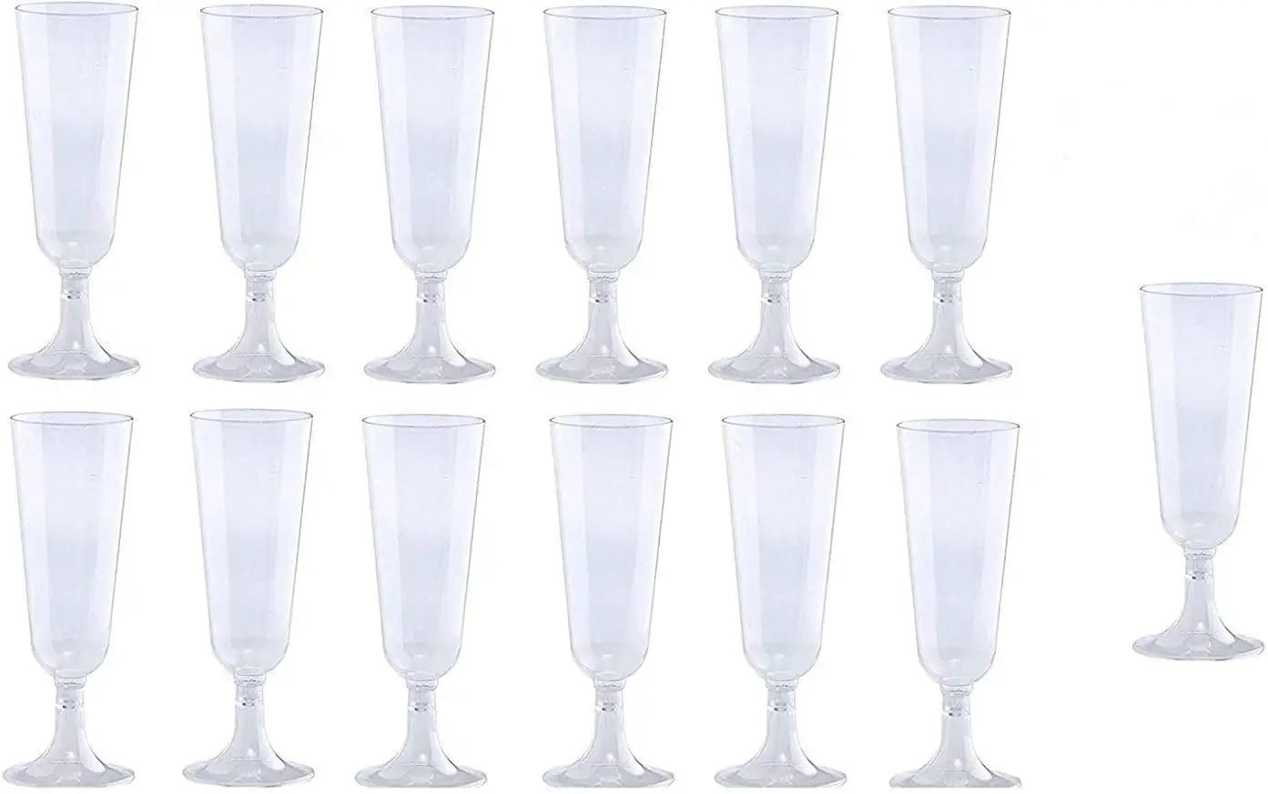 140-Piece Plastic Classicware Champagne Flutes - Clear Glass-Like Wedding & Party Toasting Cups for Cocktails, Celebrations & Special Events