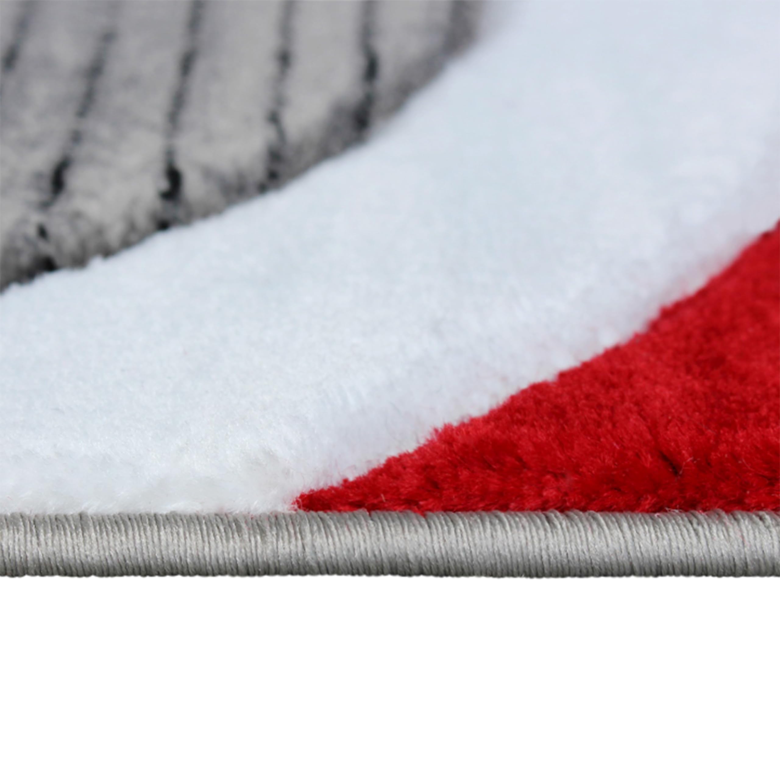 5' x 7' Red Abstract Area Rug - Soft Olefin Rug with Non-Slip Jute Backing - Perfect for Hallway, Entryway, Bedroom or Living Room - Adds Modern Style to Any Home Decor