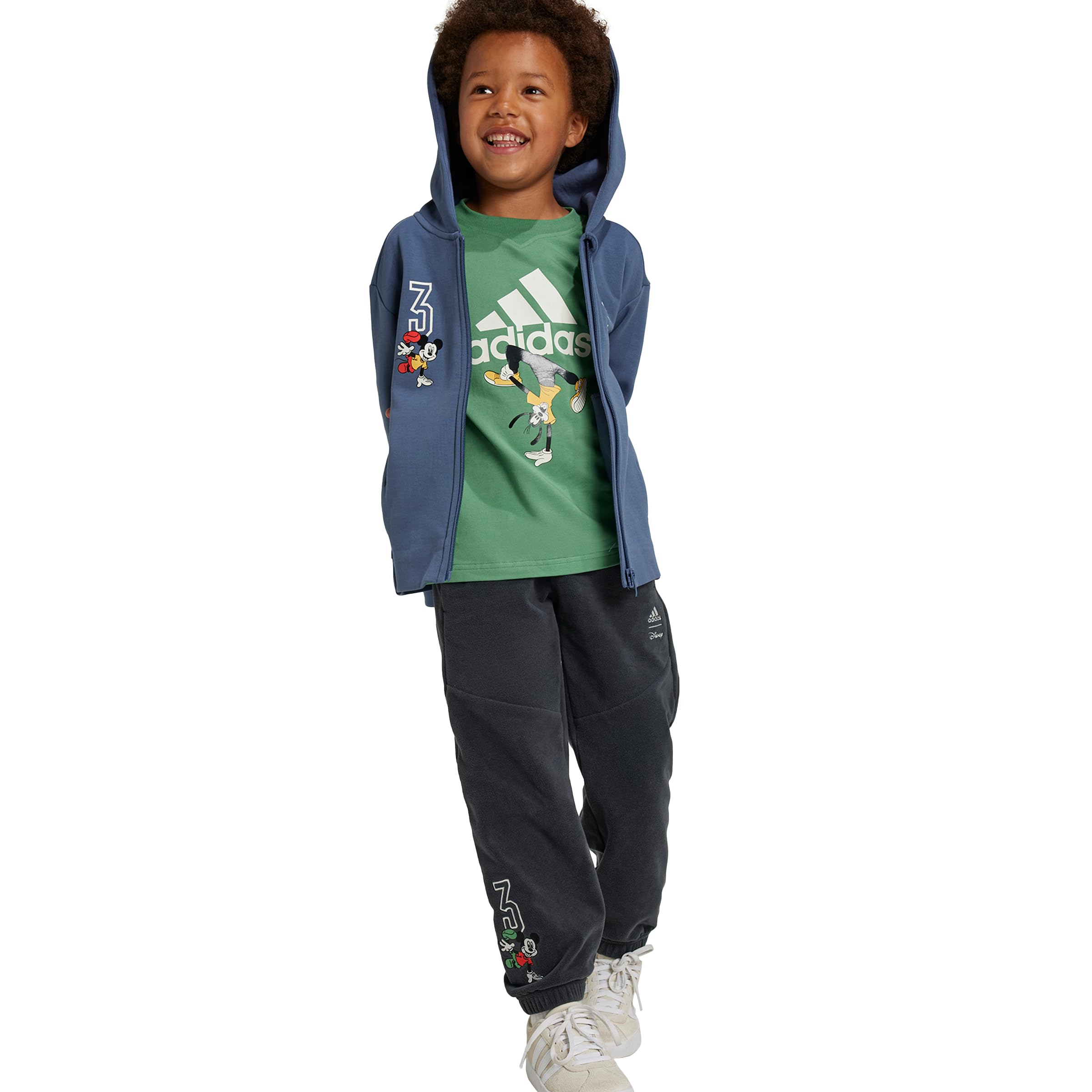 Adidas Kids' Disney Mickey Mouse Track Jacket - Lightweight Running Hoodie for Boys & Girls - Perfect for School, Sports & Outdoor Activities