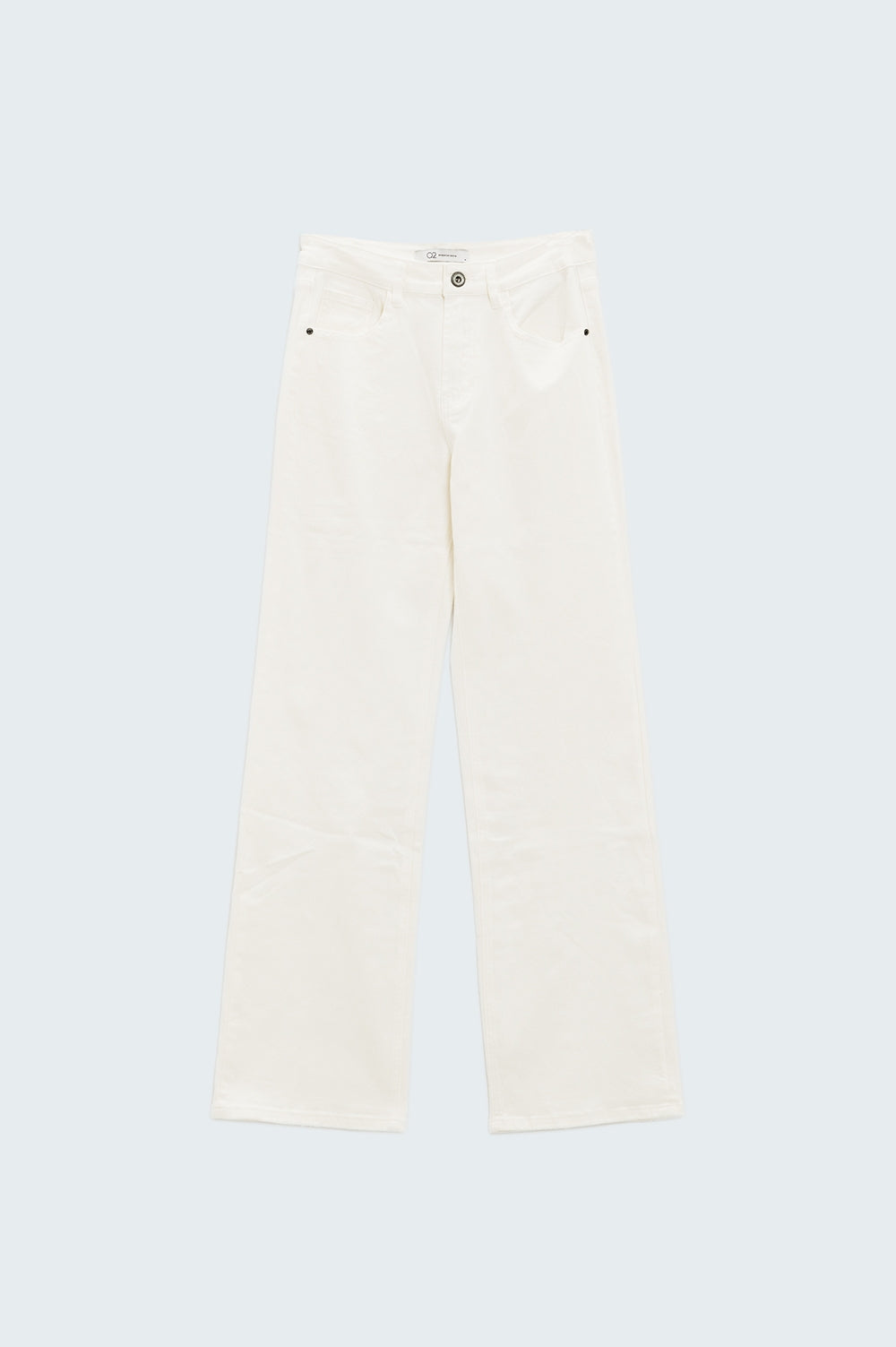 Stretch Denim Straight Leg Jeans with 5 Pockets in White - Perfect for Casual Wear, Office Outfits & Everyday Comfort