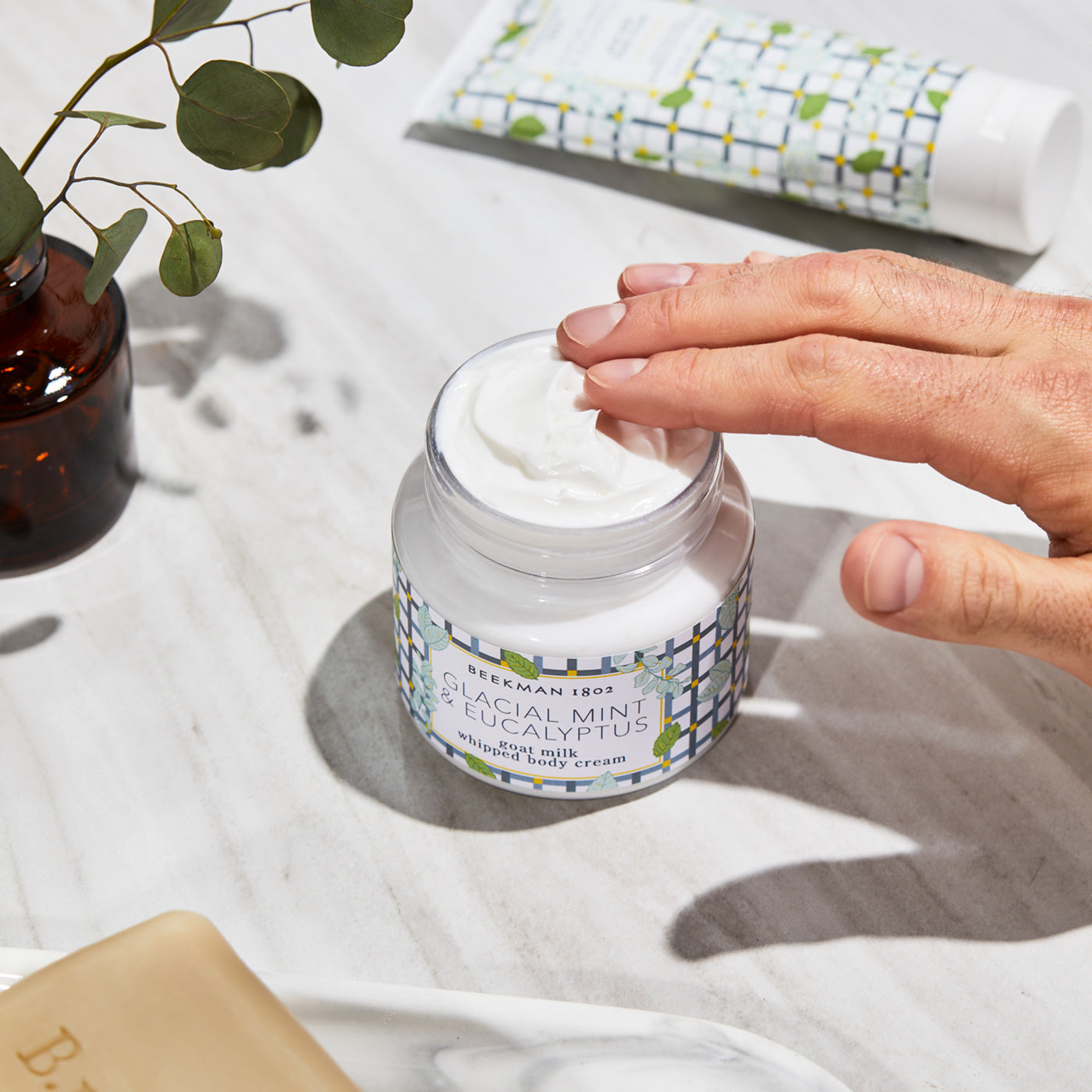 Glacial Mint & Eucalyptus Whipped Body Cream - Ultra Hydrating Moisturizer for Dry Skin - Perfect for Spa Day & Post-Workout Recovery