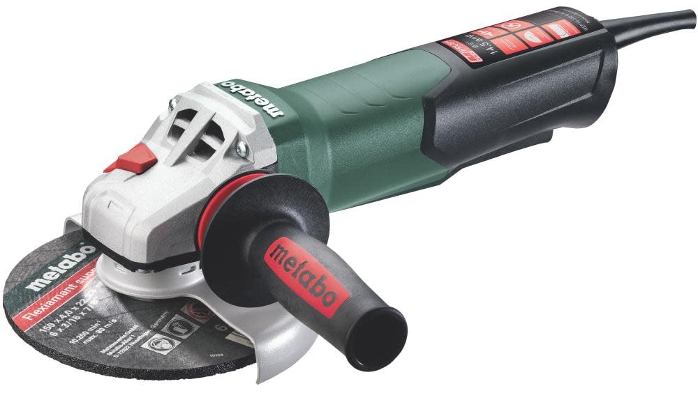 Metabo WEP 19-150 Q M-BRUSH 6-Inch Angle Grinder - 9,600 RPM, 14.5 Amp, Non-Locking Paddle Switch, Made in Germany - Perfect for Metal Cutting, Grinding & Polishing in Construction, Welding & DIY Projects