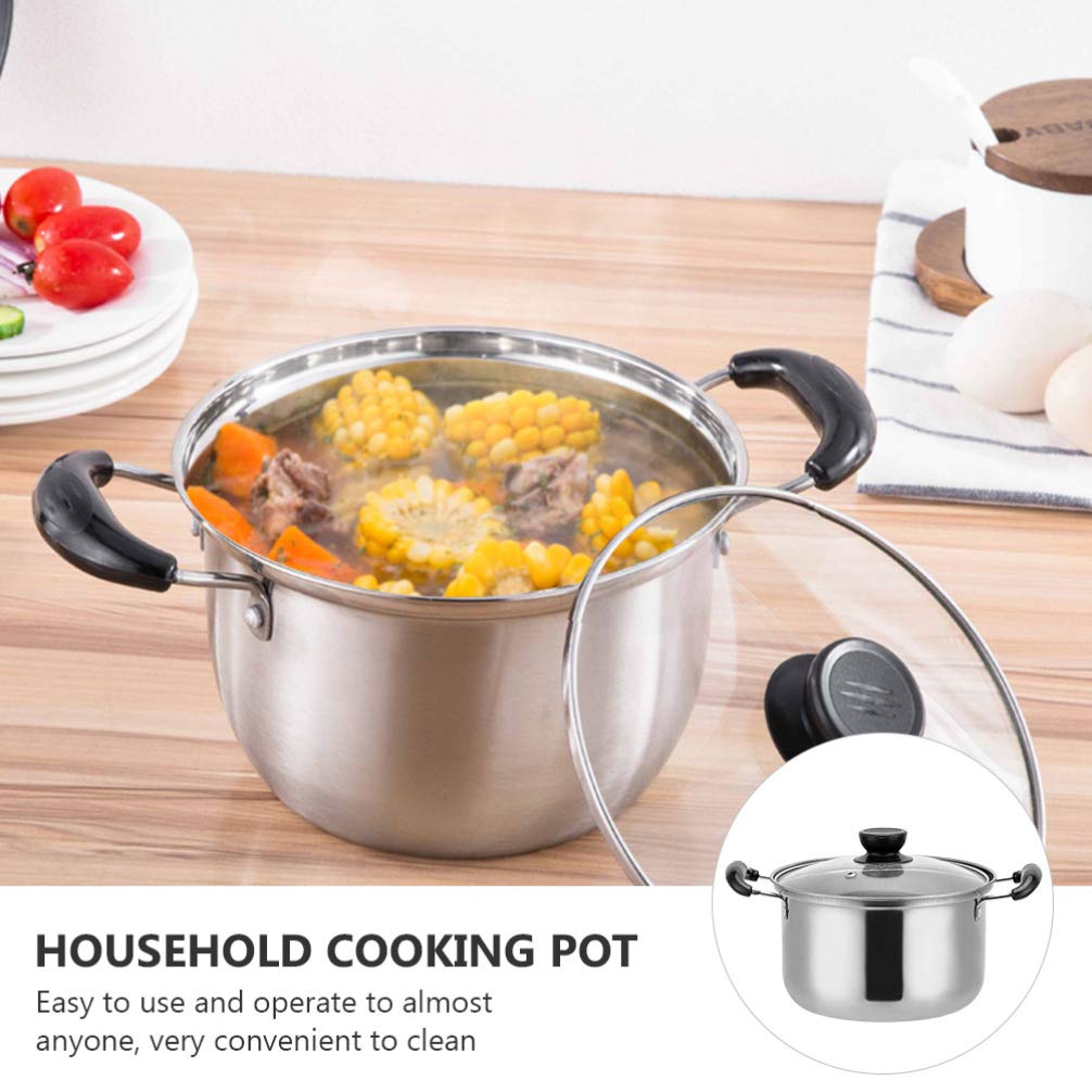 Premium 18cm Stainless Steel Saucepan with Lid - Multi-Purpose Cooking Pot for Soups, Chili, Pasta, Curries & Stew | Ideal for Home Kitchen, Camping & Dorm Cooking | DOITOOL Durable Stockpot & Noodle Pot