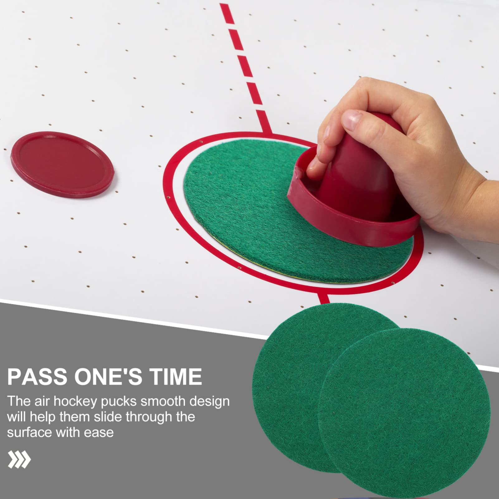 Veemoon 10pcs Premium Polyester Fiber Air Hockey Pusher Patches - Replacement Pads for Hockey Bats & Table Accessories - Perfect for Home Game Rooms, Arcades, and Family Fun Nights