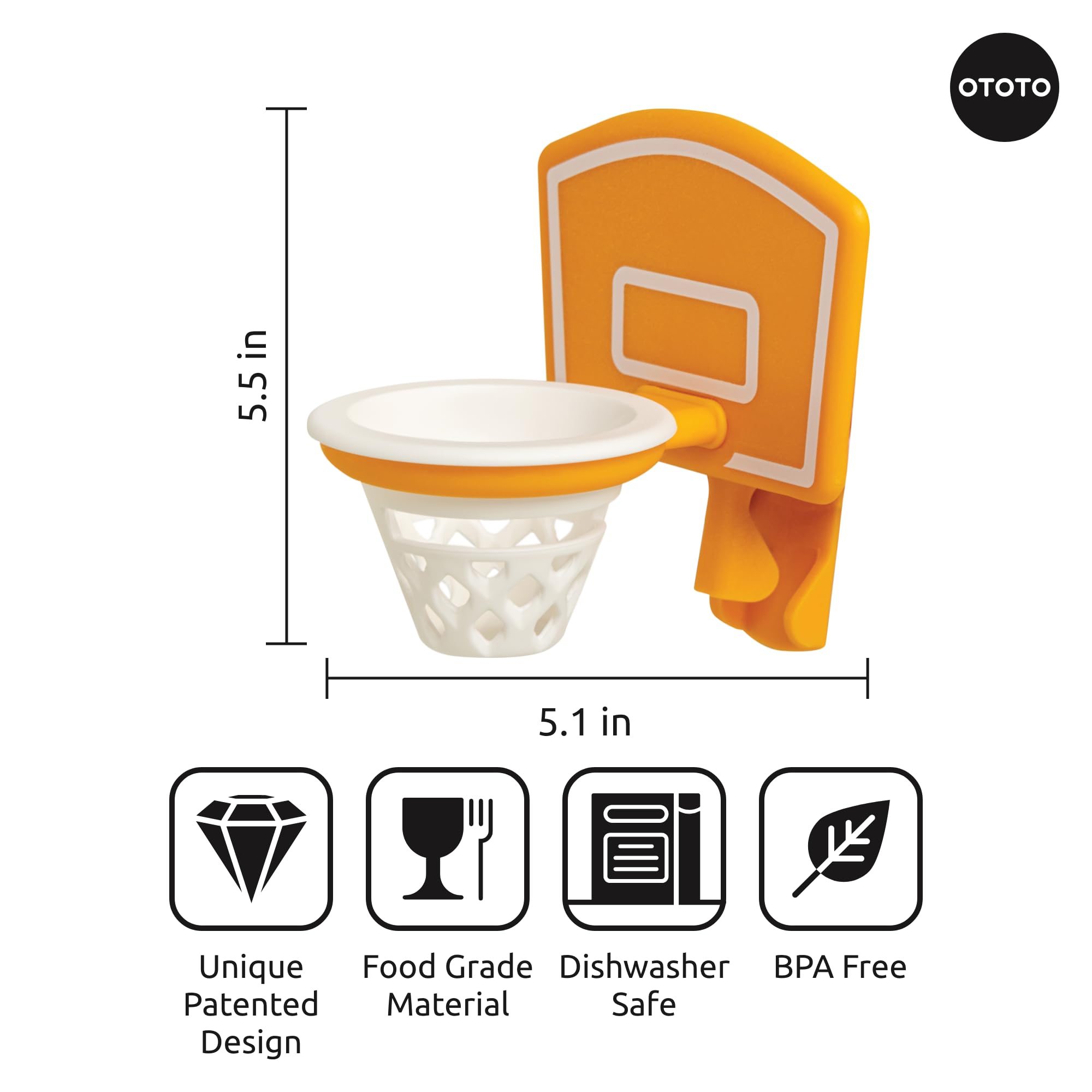 OTOTO Dunk N' Egg Yolk Separator - Funny Basketball-Shaped Kitchen Gadget for Easy Egg Separation | Unique Cooking Gift for Chefs & Home Cooks | Perfect for Breakfast Prep, Baking & Healthy Cooking