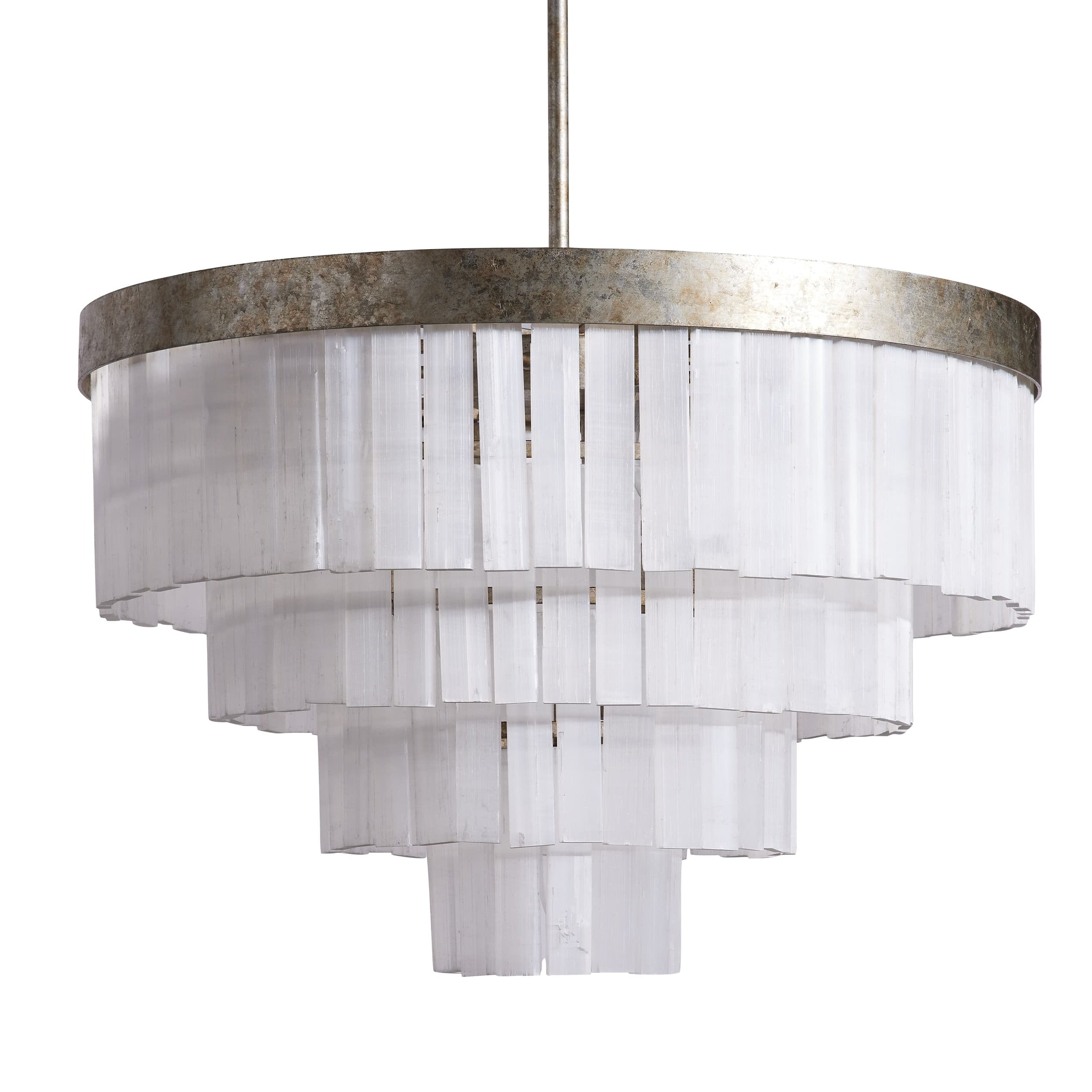 Luxury 4-Tier Selenite Crystal Chandelier - Elegant Home Lighting Fixture for Dining Room, Bedroom & Living Room Decor