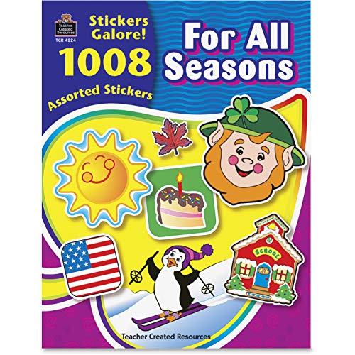 Teacher Created Resources 4224 Seasonal Sticker Book - 1,088 Stickers/Pack for Classroom Decor, Scrapbooking & DIY Crafts
