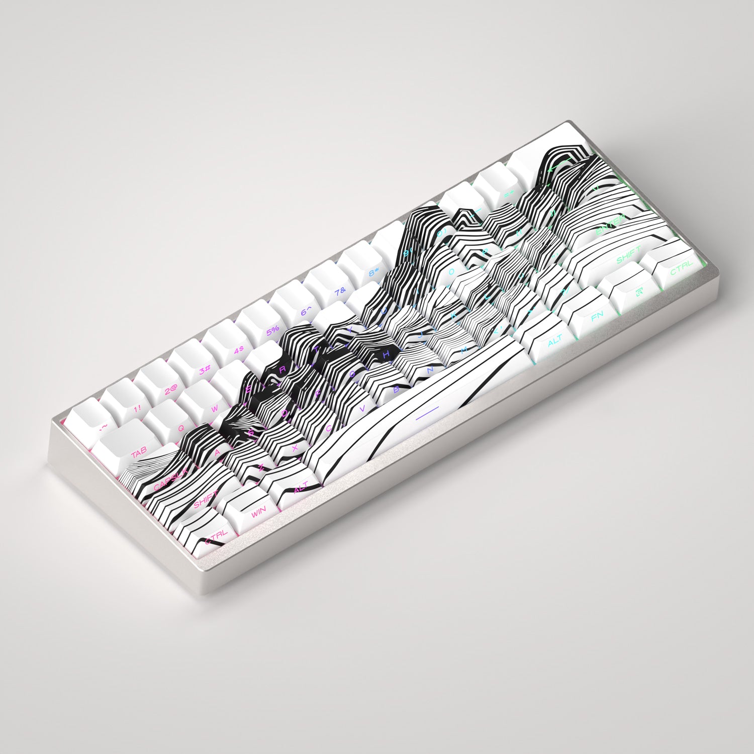 Premium PBT Side-Engraved Translucent Keycaps Set - OEM Profile High Mountain Line Design for Mechanical Keyboards | Perfect for Gaming, Typing & Custom Builds