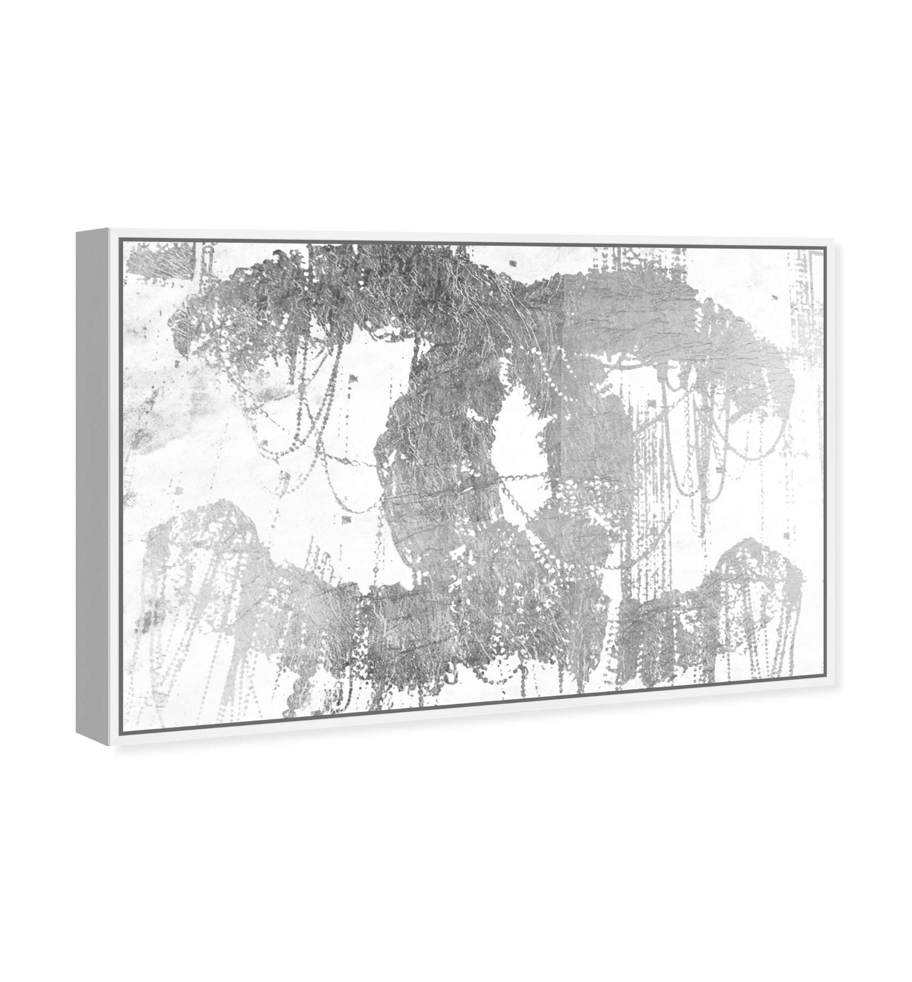 Oliver Gal Artist Co. 'Hey Lolita Silver' Framed Wall Art - 36x24 Inch Fashion & Glam Canvas Print in Gray & White - Perfect for Living Room, Bedroom, or Office Decor
