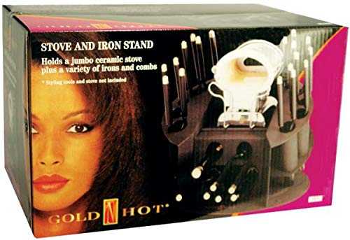 Gold 'N Hot Stove Iron Stand - Heat Resistant Holder for Hair Styling Tools (Pack of 3) - Perfect for Salons, Home Use & Travel Accessories