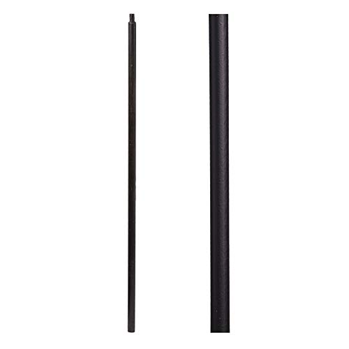 16.5.11 Inch Satin Black Round Iron Newel Post - Heavy Duty Staircase Support for Home Remodeling | Perfect for Stair Railings, Balustrades & Interior Decor