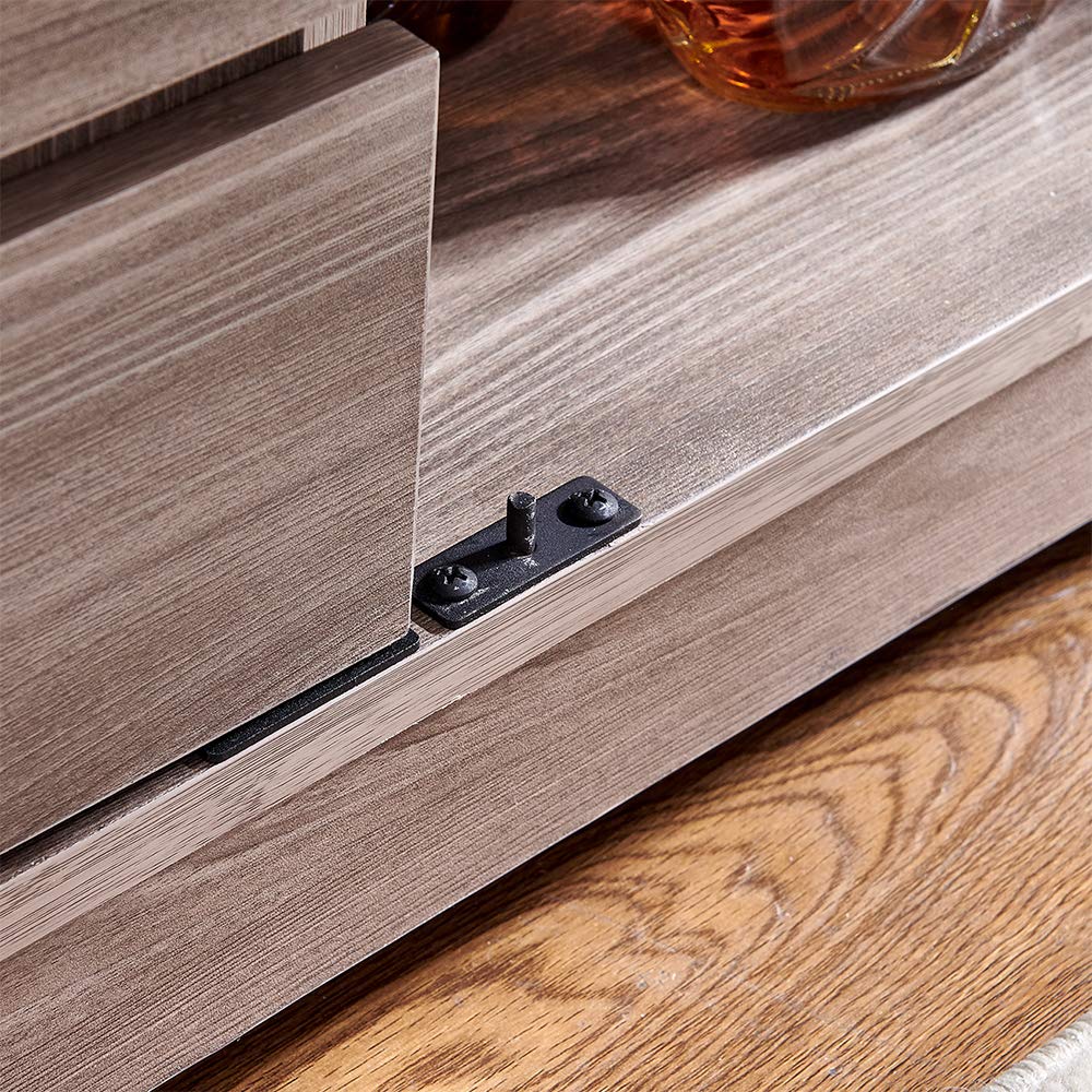 Rustic Barn Door Storage Cabinet - Farmhouse Style Sliding Wood Accent Chest with Adjustable Shelves | Entryway Organizer, Kitchen Buffet, Home Office Furniture for Living Room, Bedroom & Dining Area