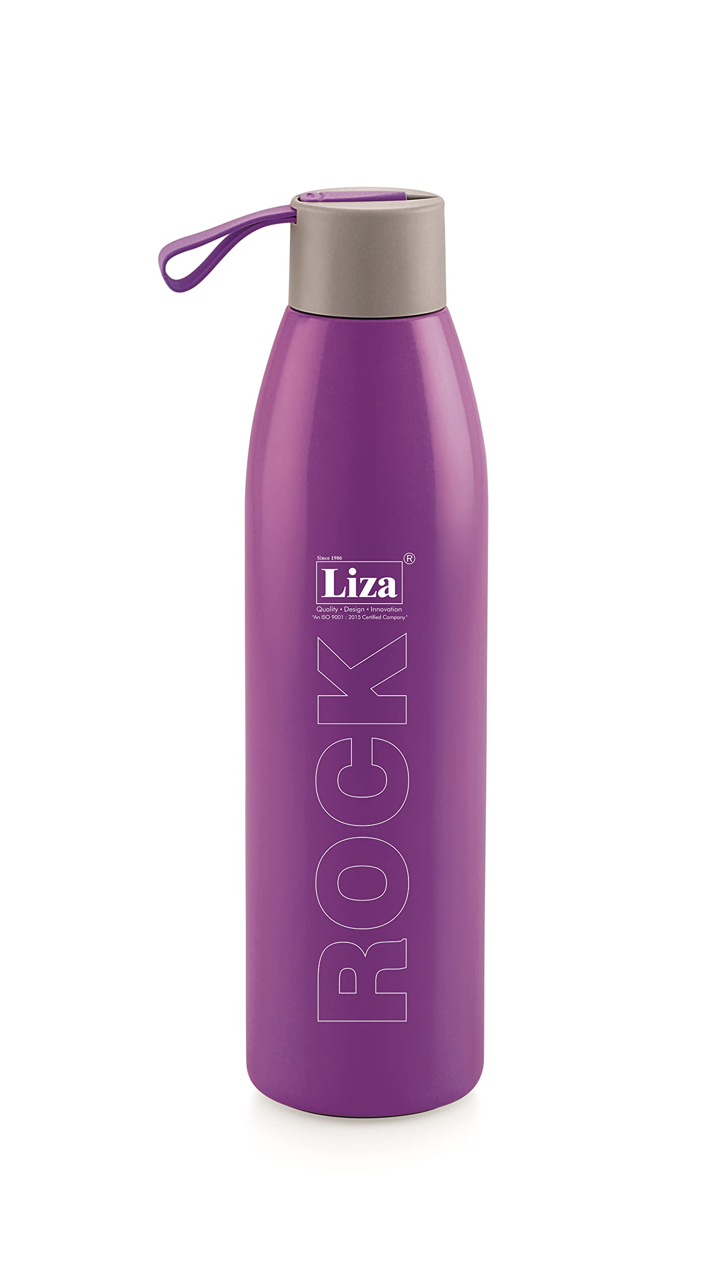 Liza Rock Insulated Stainless Steel Water Bottle - Leak Proof, Hot & Cold (Purple) for Travel & Gym