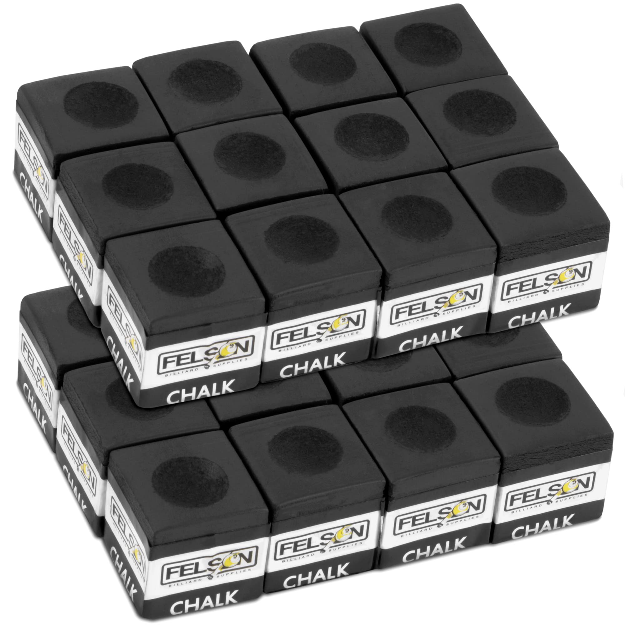 Felson Premium Pool Chalk Cubes - Professional Billiard Accessories for Pool Table Games | Cue Tip Chalk with Convenient Storage Box | Perfect for Home Bars, Game Rooms & Pool Halls