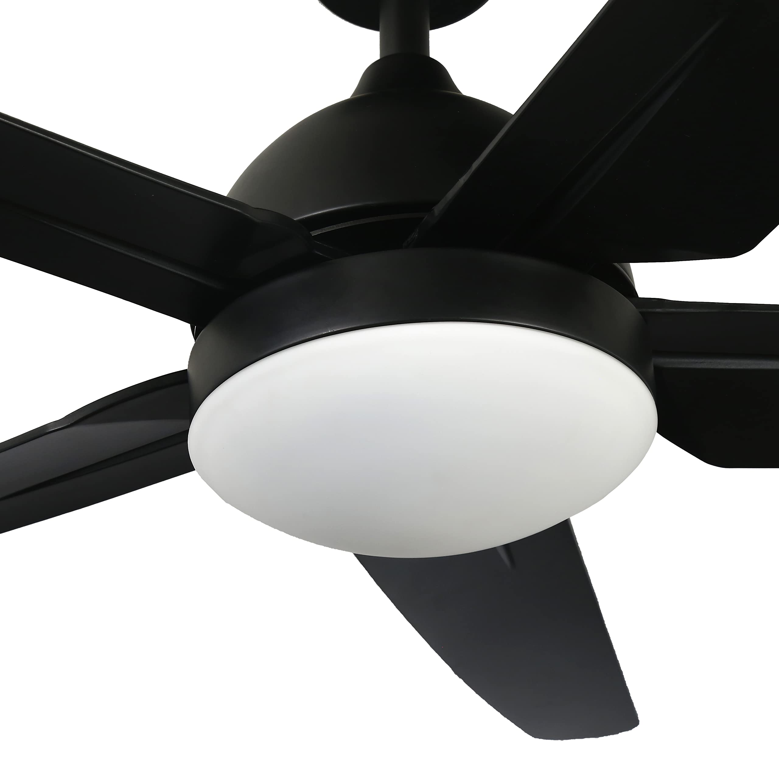 FINXIN 52 Inch Smart Ceiling Fan with LED Light - Remote Control, 3/5 Blades, Quiet DC Motor - Perfect for Bedroom, Living Room & Dining Room - Modern Black Finish for Home & Office Cooling