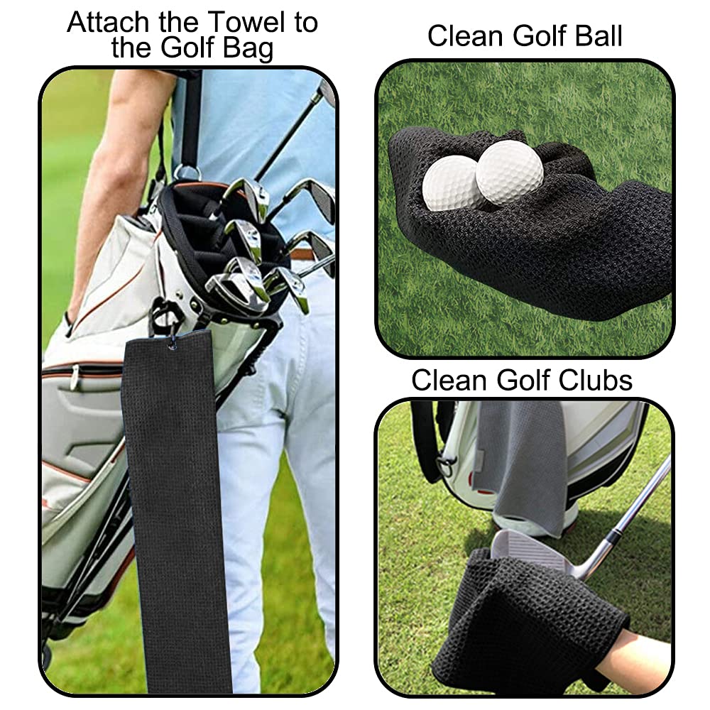 Funny Embroidered Golf Towel with Clip - Super Sexy Lady Design for Golf Bags | Perfect Golf Gift for Men & Women | Birthday, Retirement Gift Idea for Golf Lovers | Great for Course, Practice & Clubhouse Use