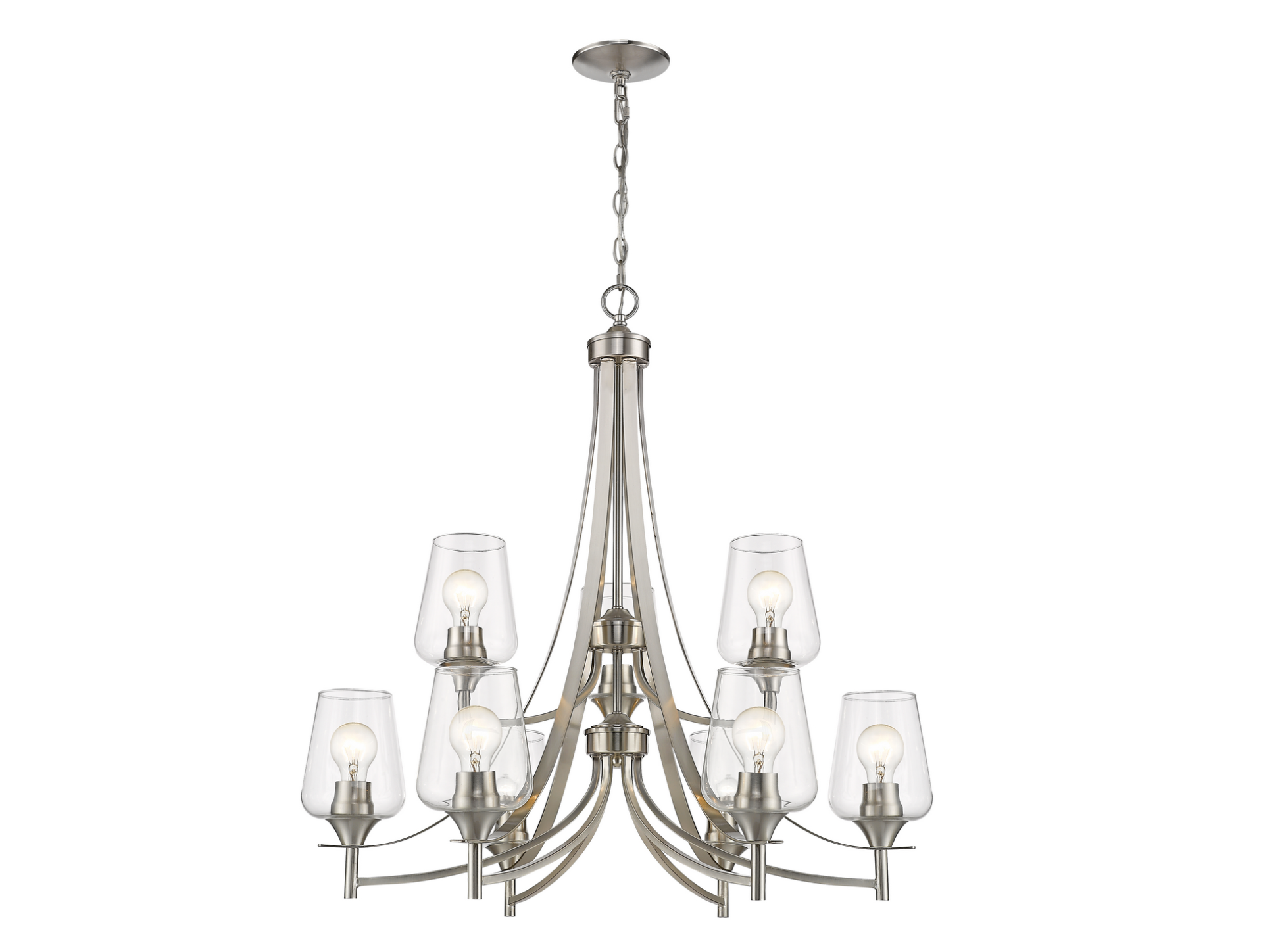 Julia 9-Light Modern Crystal Chandelier - Elegant Dining Room Lighting Fixture for Home Decor, Perfect for Living Room, Bedroom, or Entryway