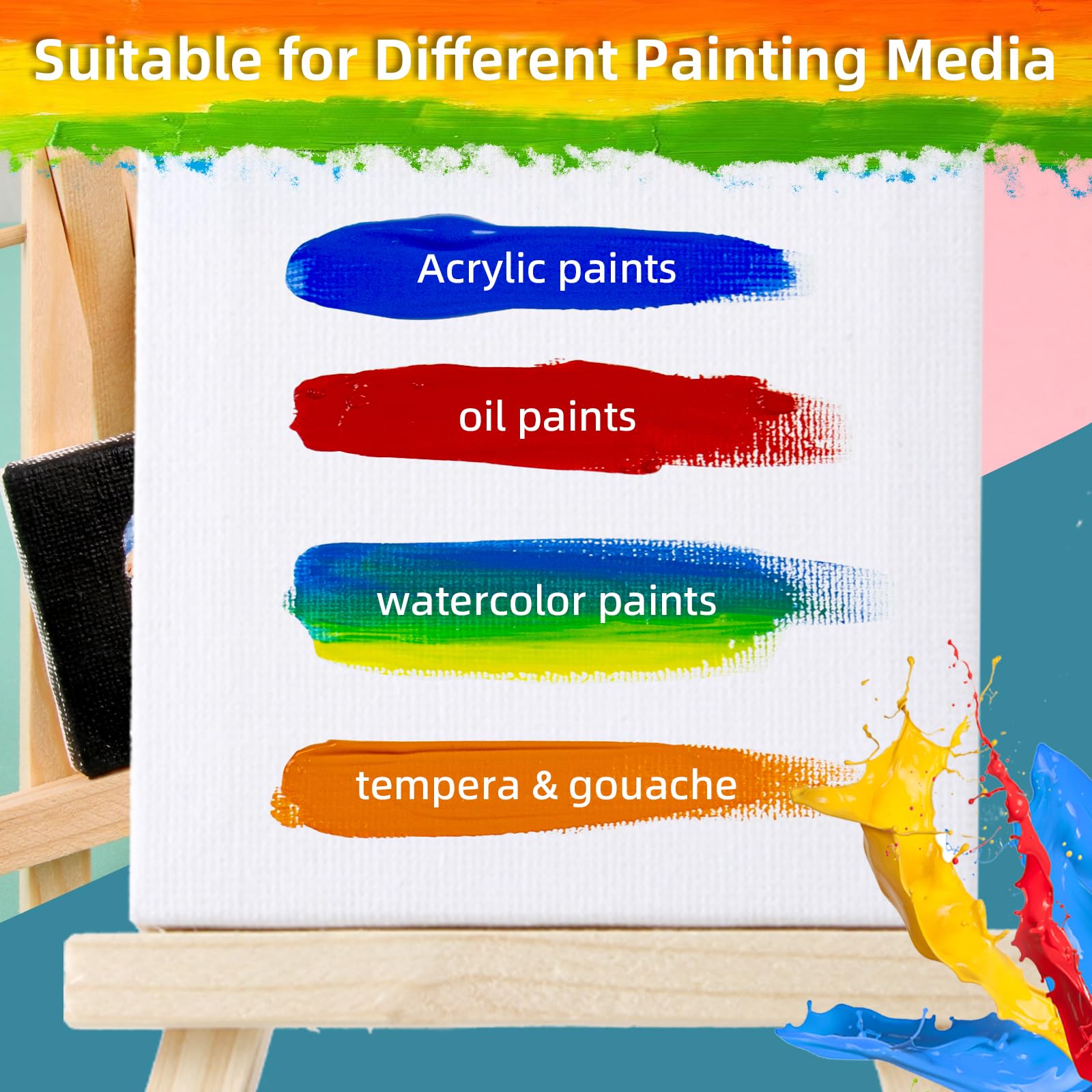 6 Pack 16x20 Inch Cotton Canvas Panels for Oil & Acrylic Painting - Premium White Canvas Boards for Artists & Beginners - Perfect for Studio, Classroom & DIY Art Projects
