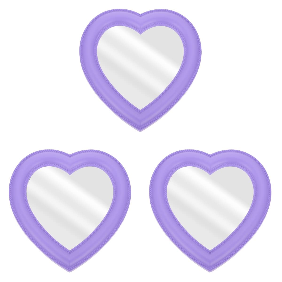 EXCLUZO 3-Pack Heart-Shaped Wall Mounted & Desktop Vanity Mirror - Portable Makeup Mirror for Women - Perfect for Bedroom, Bathroom & Travel Beauty Essentials