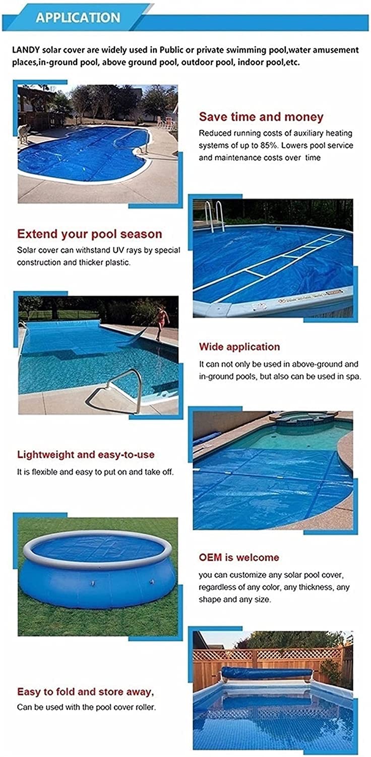 Blue Solar Pool Cover 5ft x 10ft - Insulated Bubble Blanket for Above Ground Swimming Pools | Summer Heat Retention & Energy Savings | Perfect for Backyard, Inflatable & Frame Pools