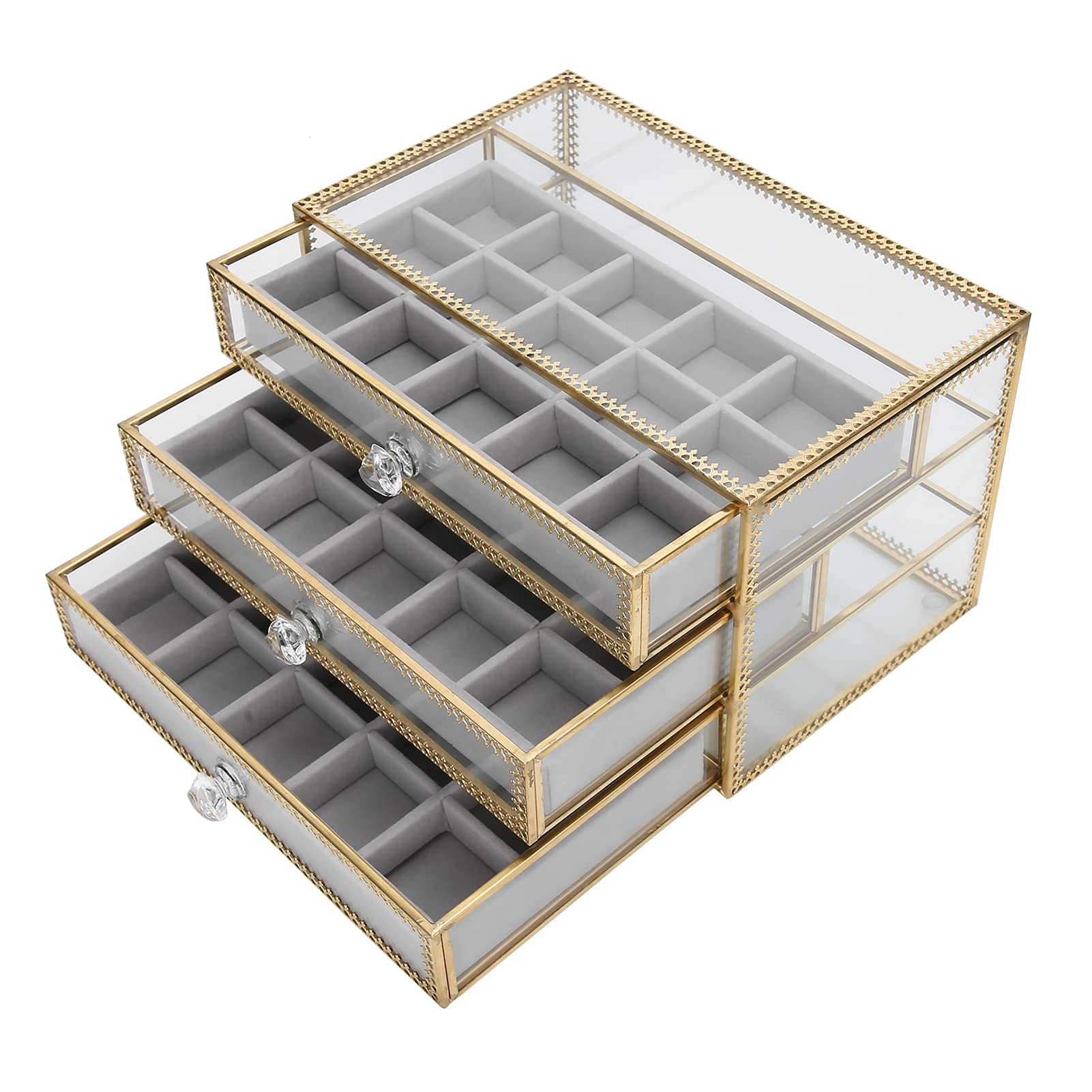 Ubersweet® Nail Art Storage Box - 60 Compartments Clear Plastic Organizer for Nail Polish, Jewelry & Salon Supplies | Portable Desktop Decor Container for Home, Salon & Travel Use