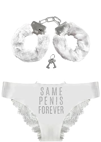 2 White Bow Back Handcuffs
