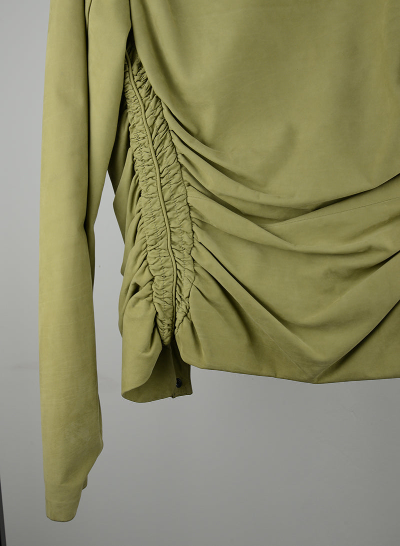Gucci Olive Green Suede Jacket Size 40 | Luxury Women's Outerwear for Fall & Winter Fashion | Perfect for Parties, Dates & Office Wear