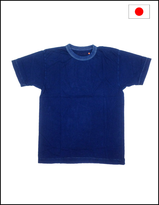Utilitees 5.5oz Loopwheel Crew Neck T-Shirt - Pure Indigo Dye (Iron Heart Inspired) | Premium Cotton Tee for Casual Wear & Street Style