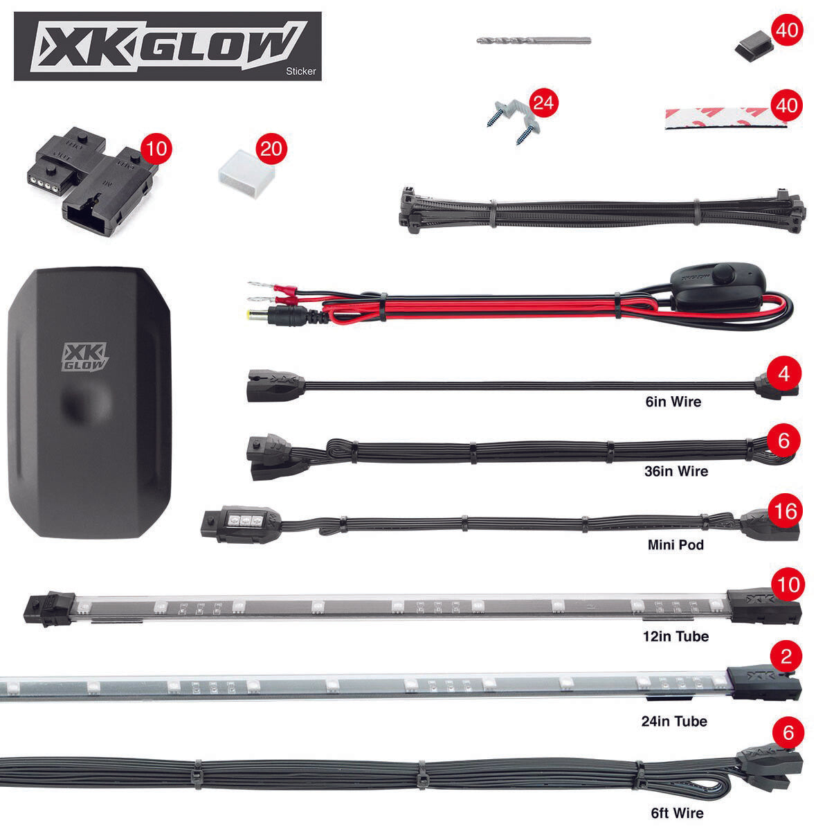 28-Piece XKChrome RGB LED Light Kit for UTVs - Waterproof Off-Road Lighting for Night Rides, Trail Adventures & Camping