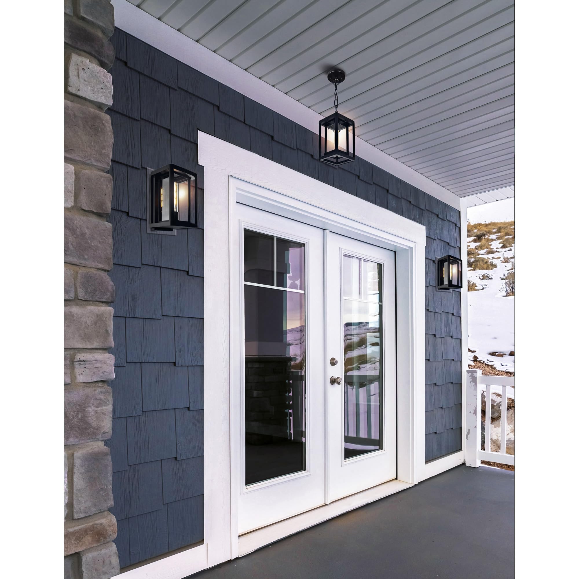 CWI Lighting Mulvane 1-Light Black Outdoor Wall Light Fixture - Weatherproof Exterior Sconce for Porch, Patio, and Garden Lighting