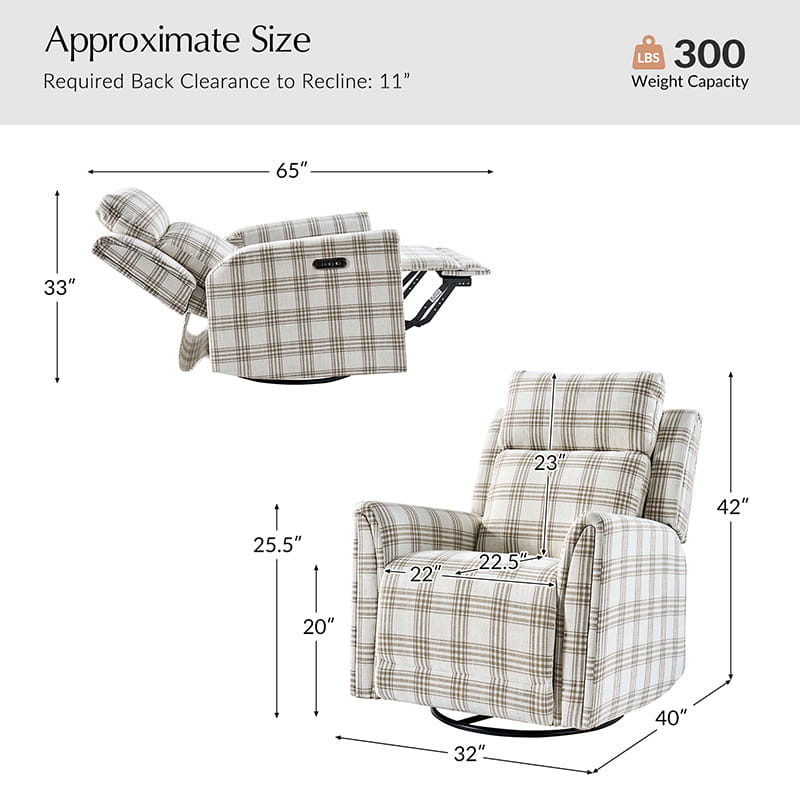 Alois Swivel Rocker Recliner Chair with Adjustable Headrest - Comfortable Living Room Furniture for Relaxing, Reading & Watching TV