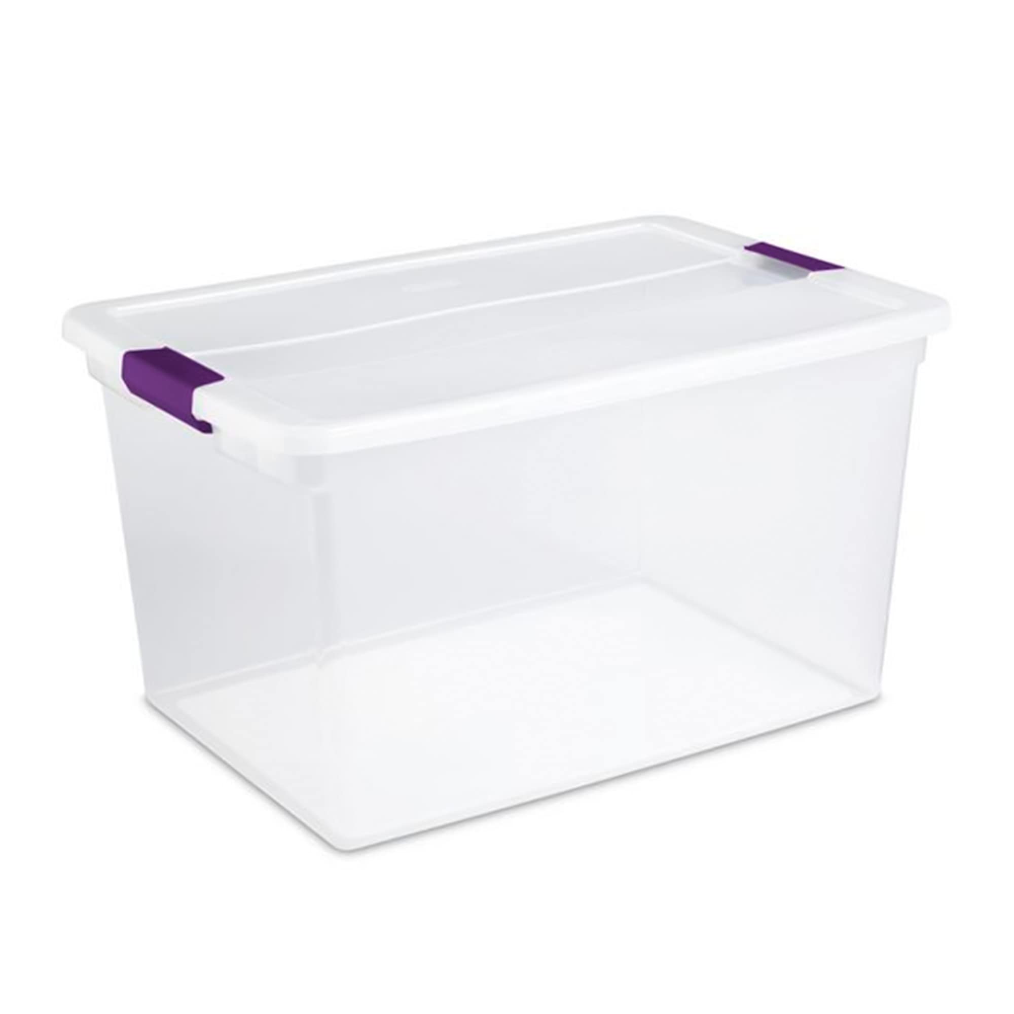 Sterilite Clear Plastic Storage Bins with Lids - 6 Pack 64 Quart & 6 Pack 66 Quart Organizing Containers for Home, Office, Garage & Moving Storage - Stackable & Durable